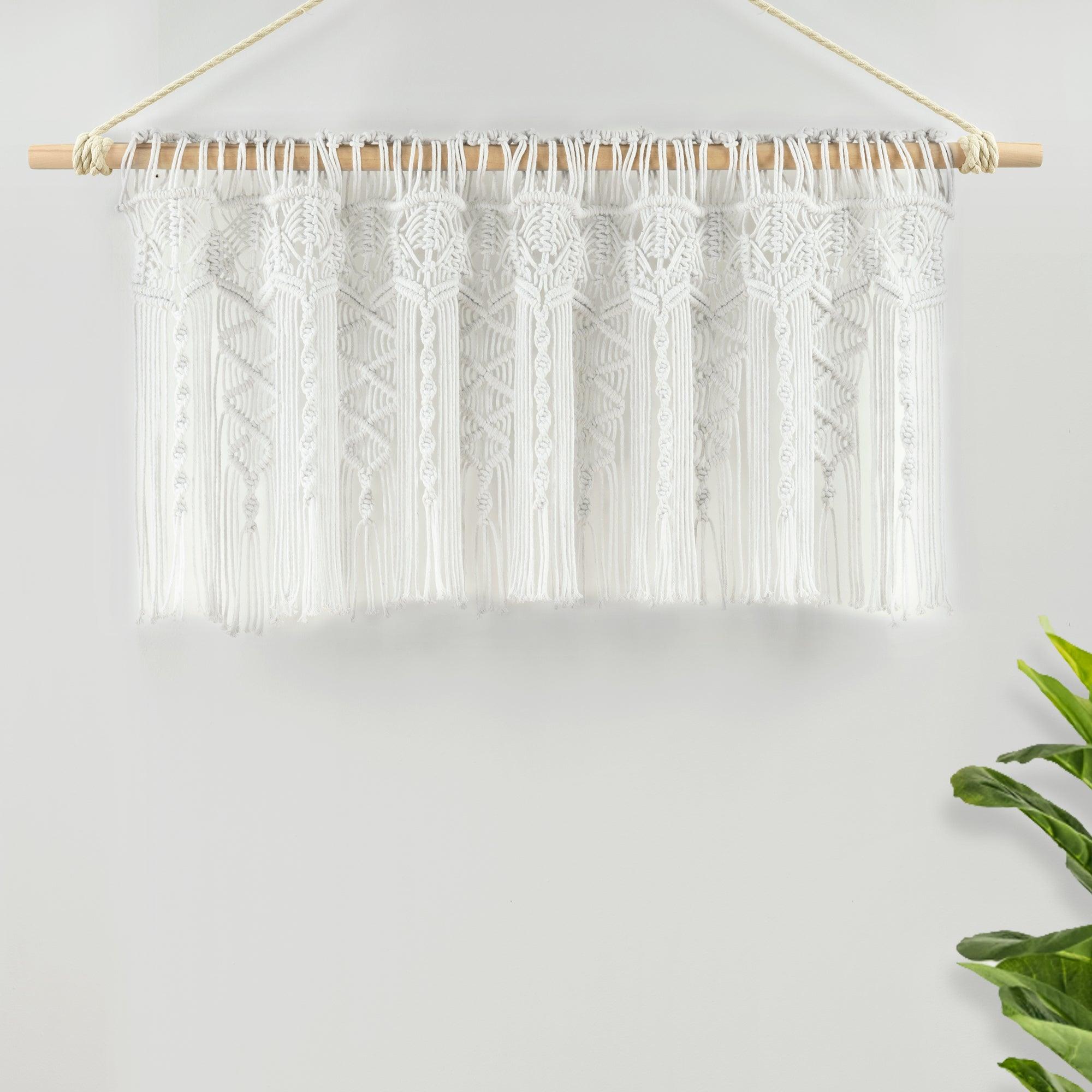 Boho Macrame Textured Cotton Valance