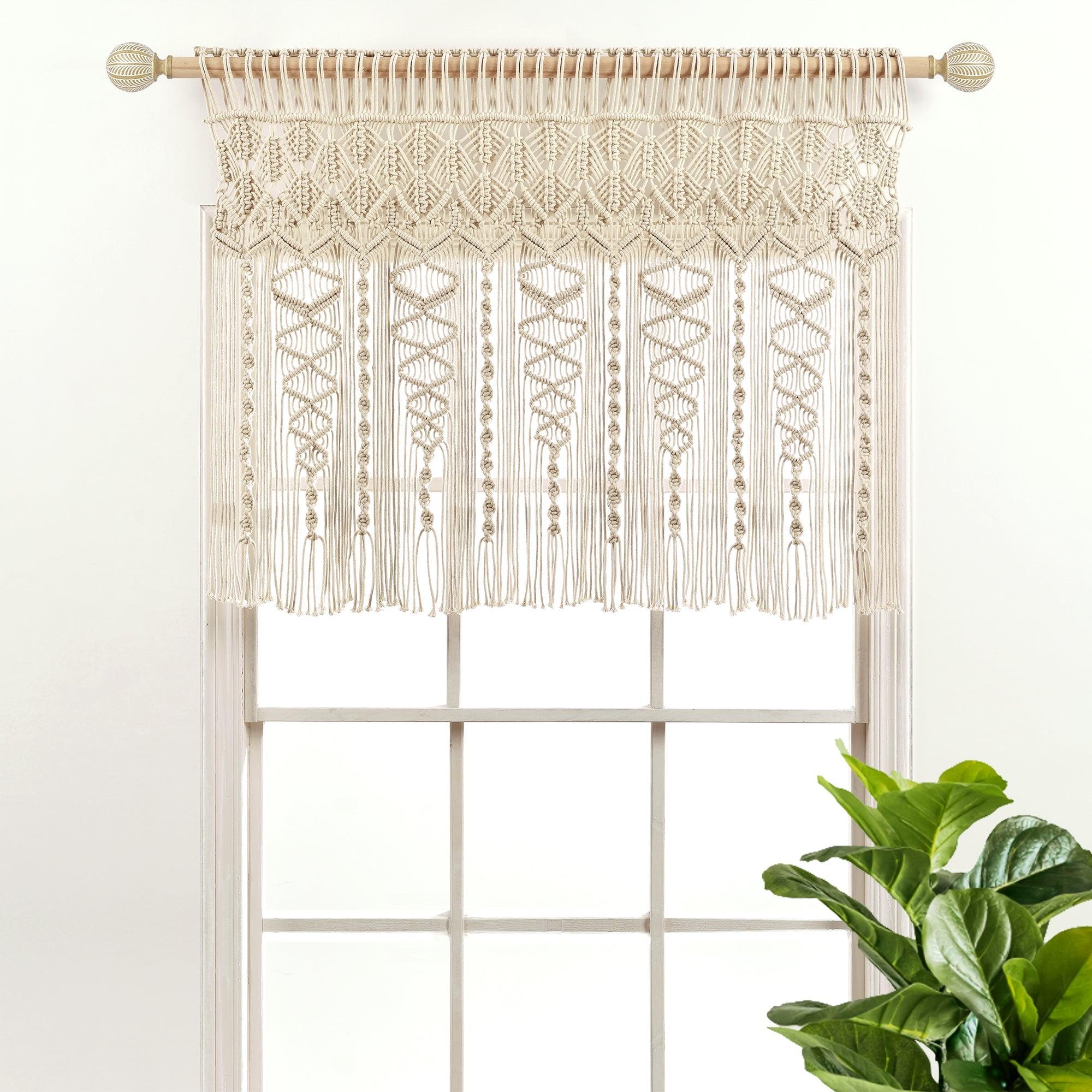 Boho Macrame Textured Cotton Valance