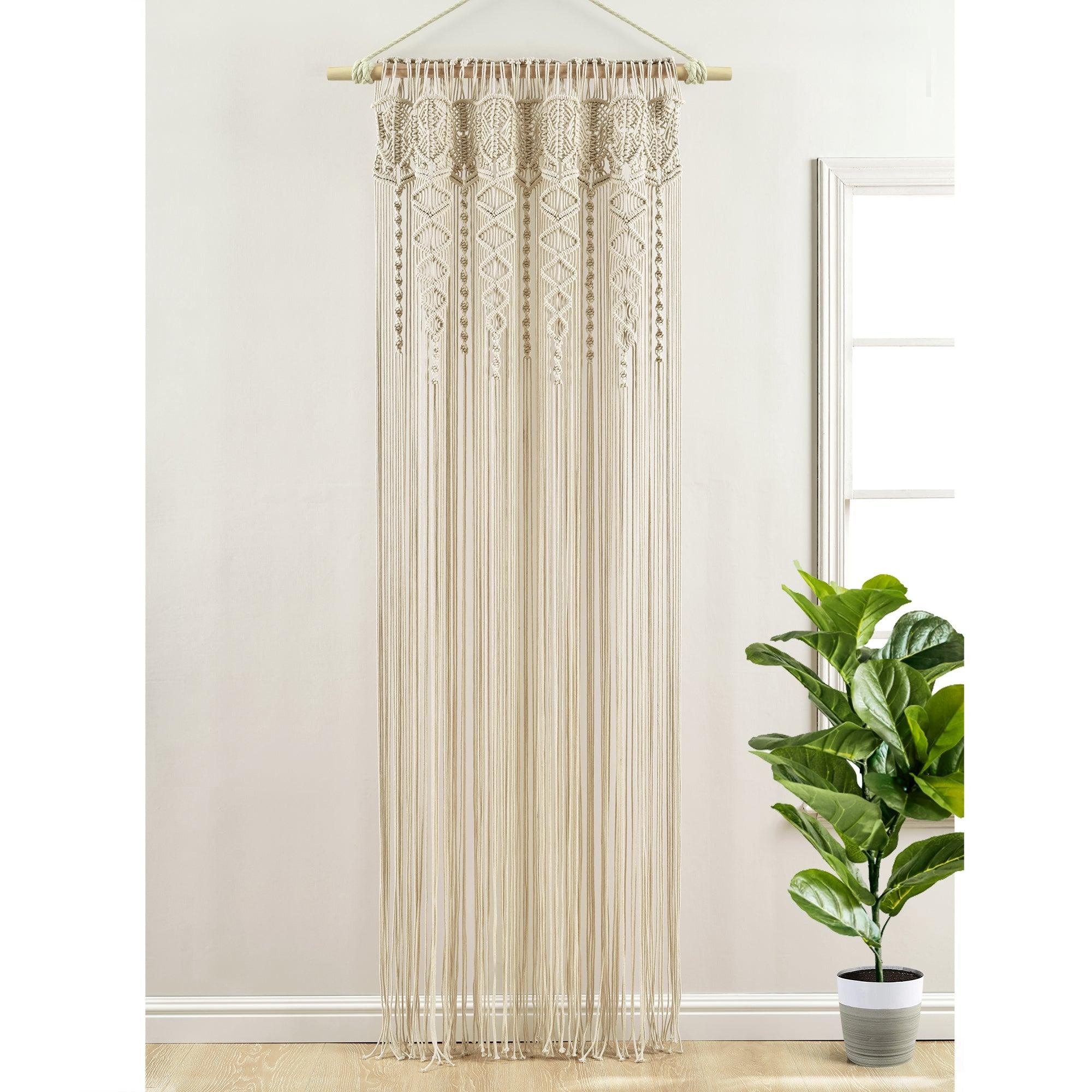 Boho Macrame Textured Cotton Window Curtain