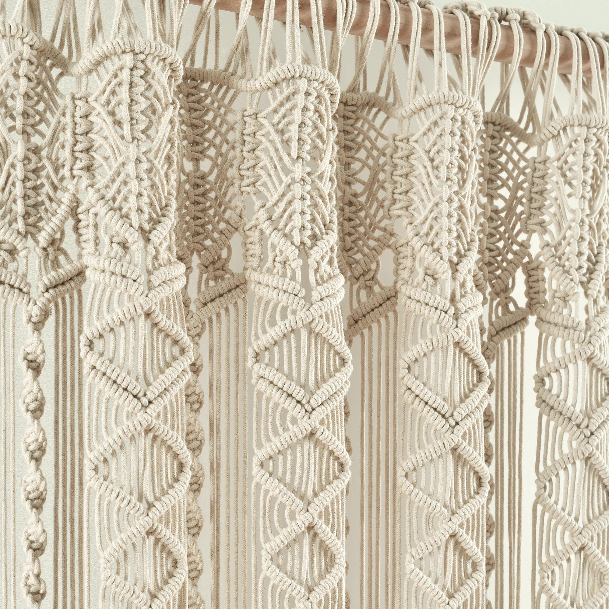 Boho Macrame Textured Cotton Window Curtain