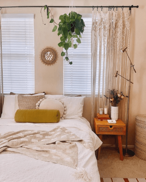 Boho Macrame Textured Cotton Window Curtain