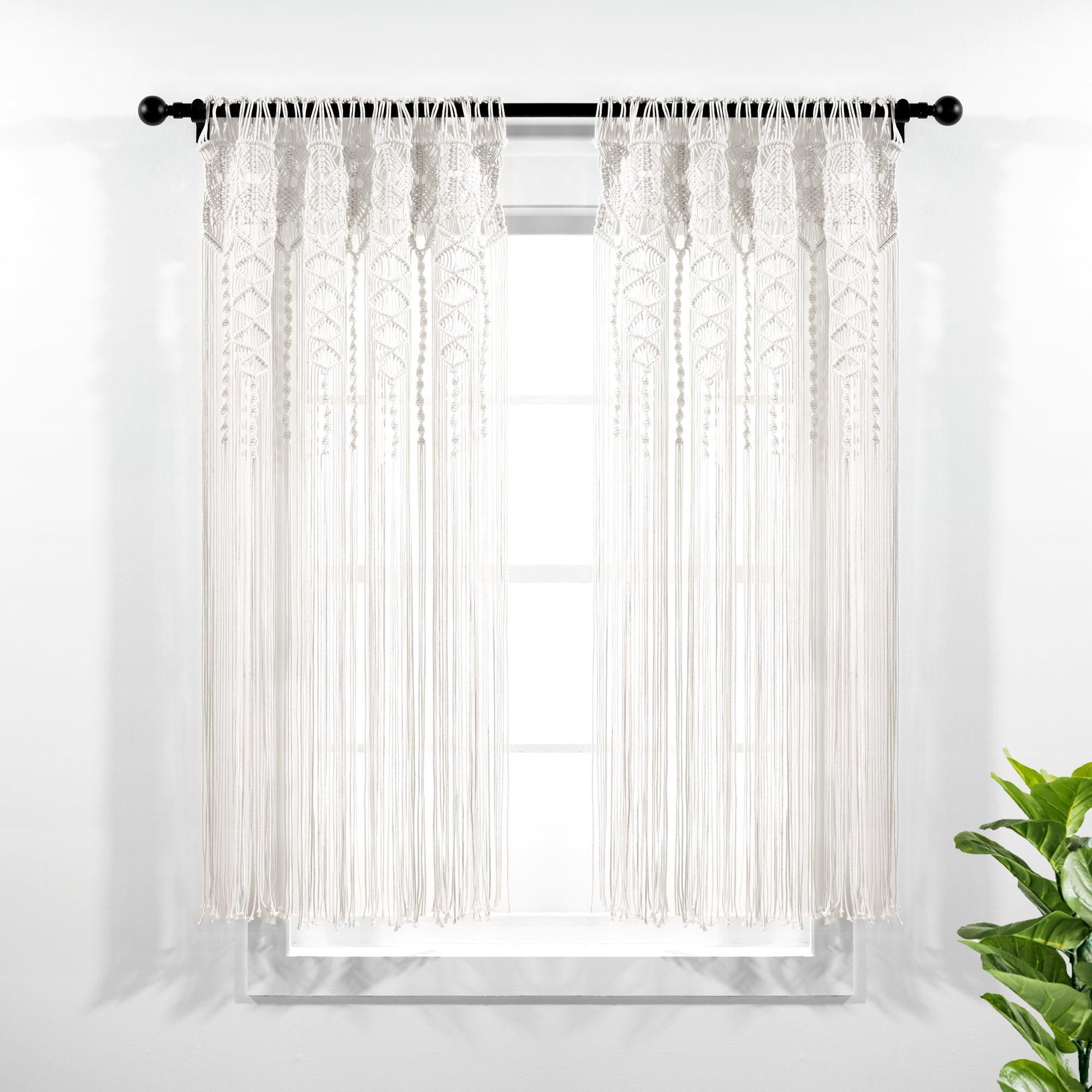 Boho Macrame Textured Cotton Window Curtain