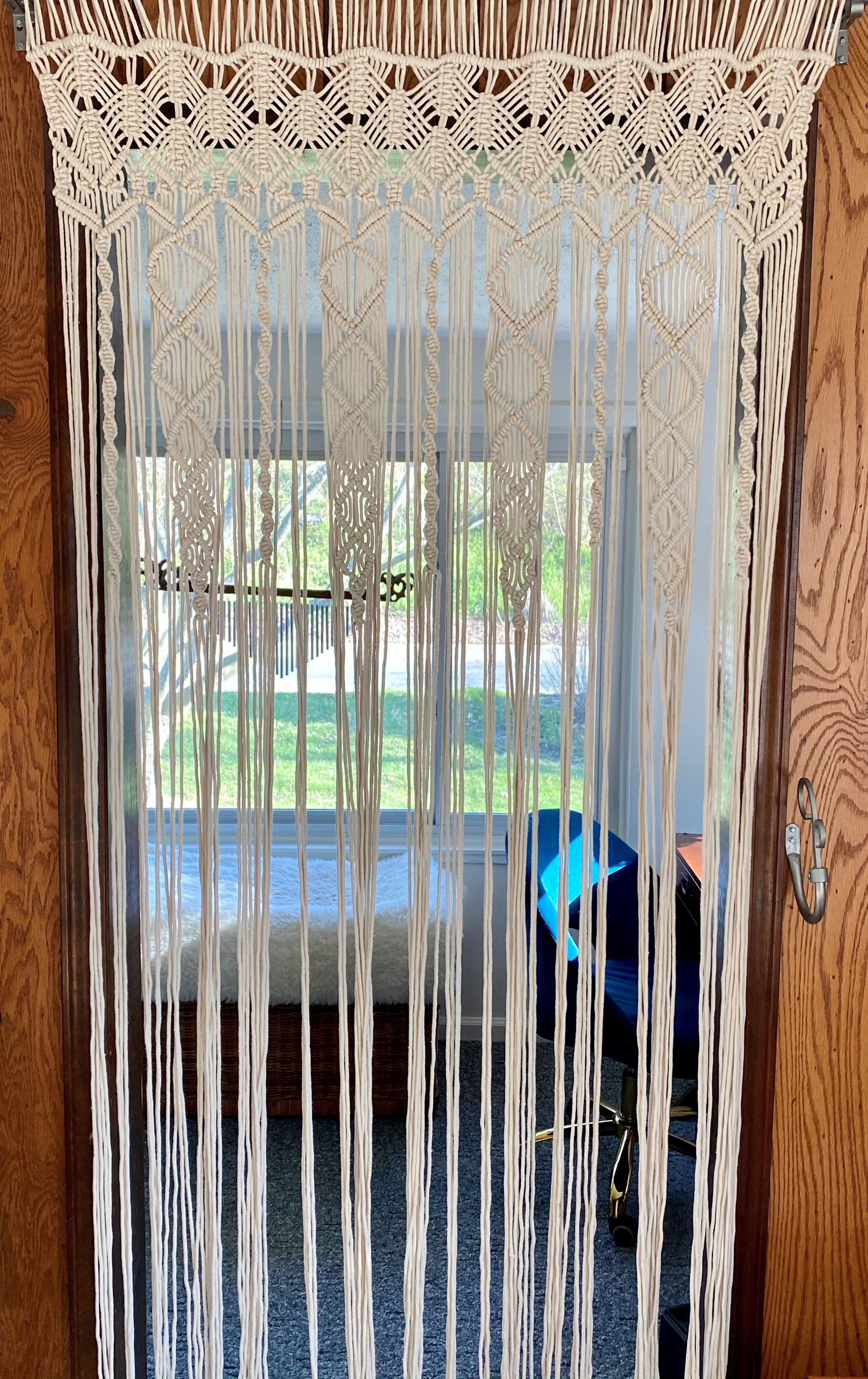 Boho Macrame Textured Cotton Window Curtain