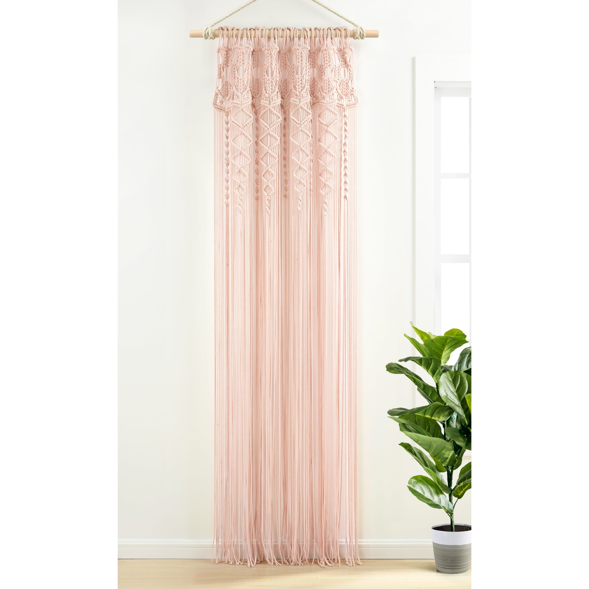 Boho Macrame Textured Cotton Window Curtain