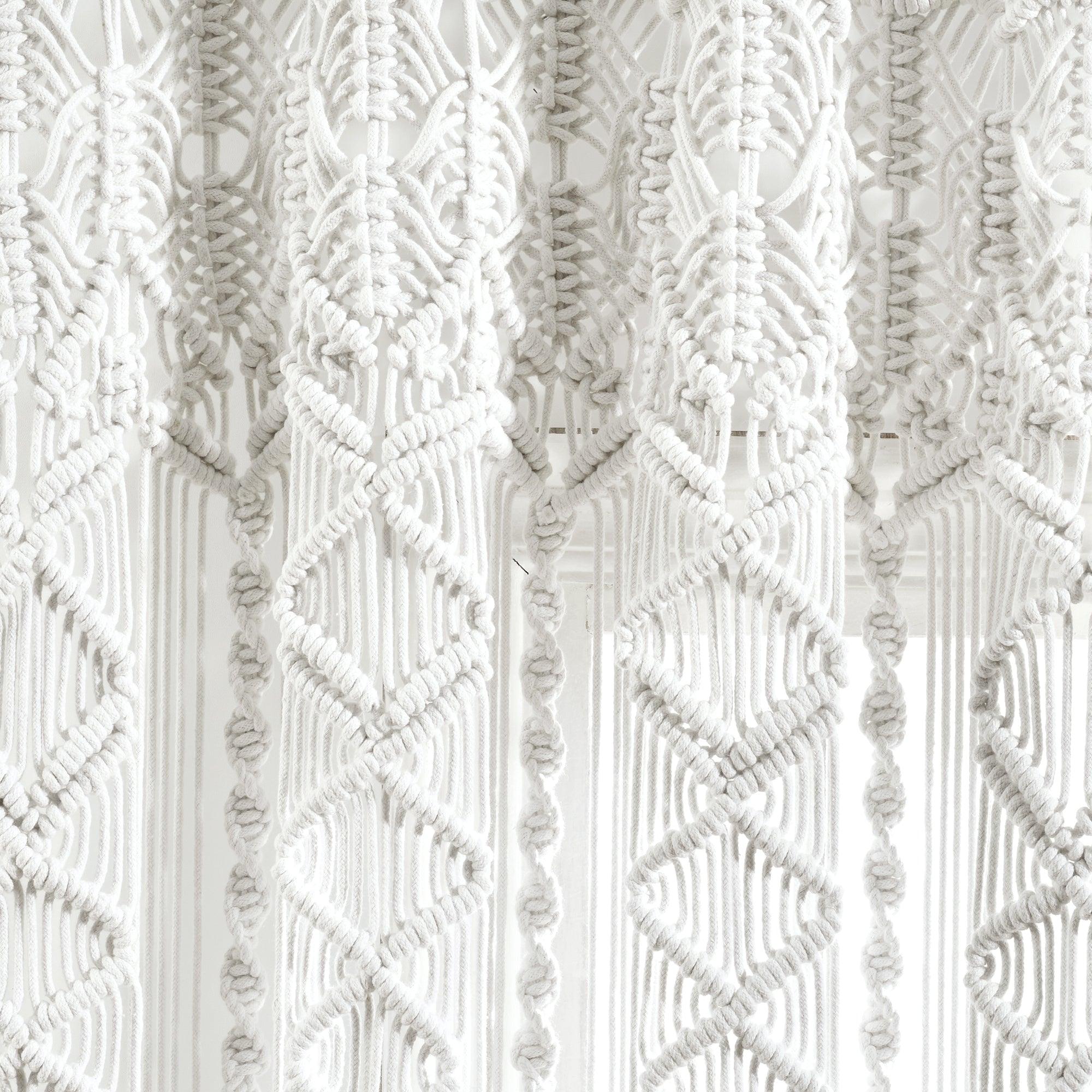 Boho Macrame Textured Cotton Window Curtain