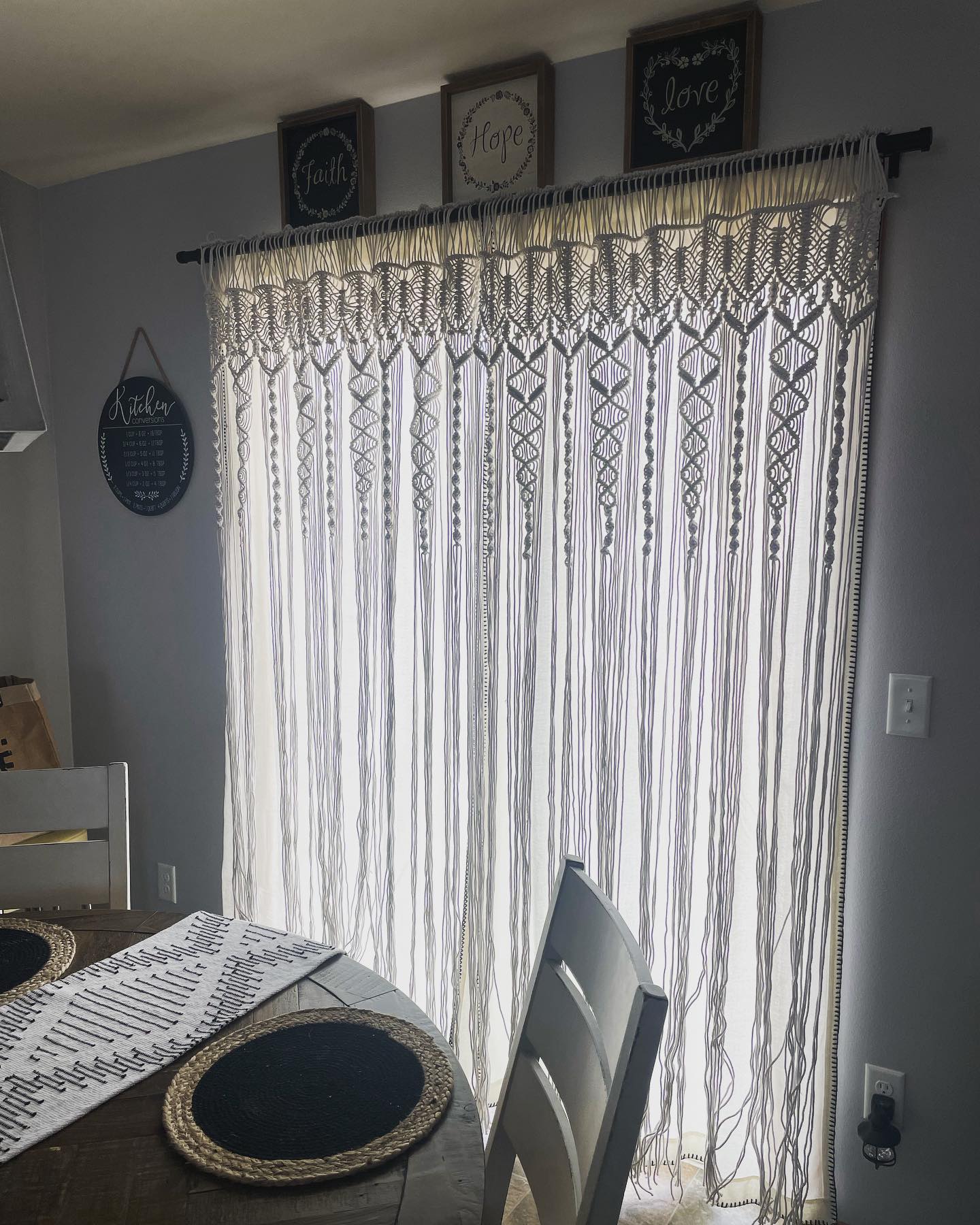 Boho Macrame Textured Cotton Window Curtain