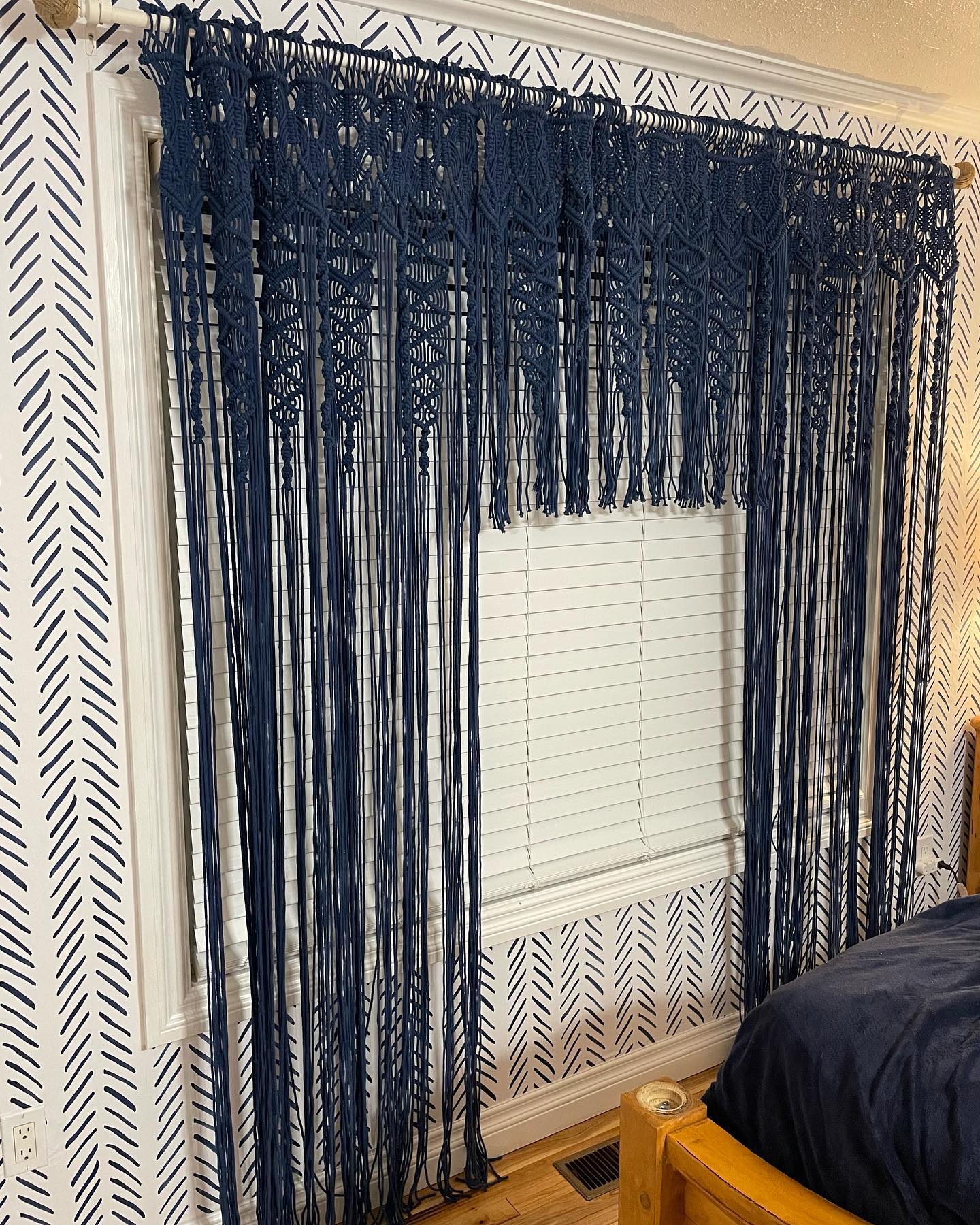 Boho Macrame Textured Cotton Window Curtain