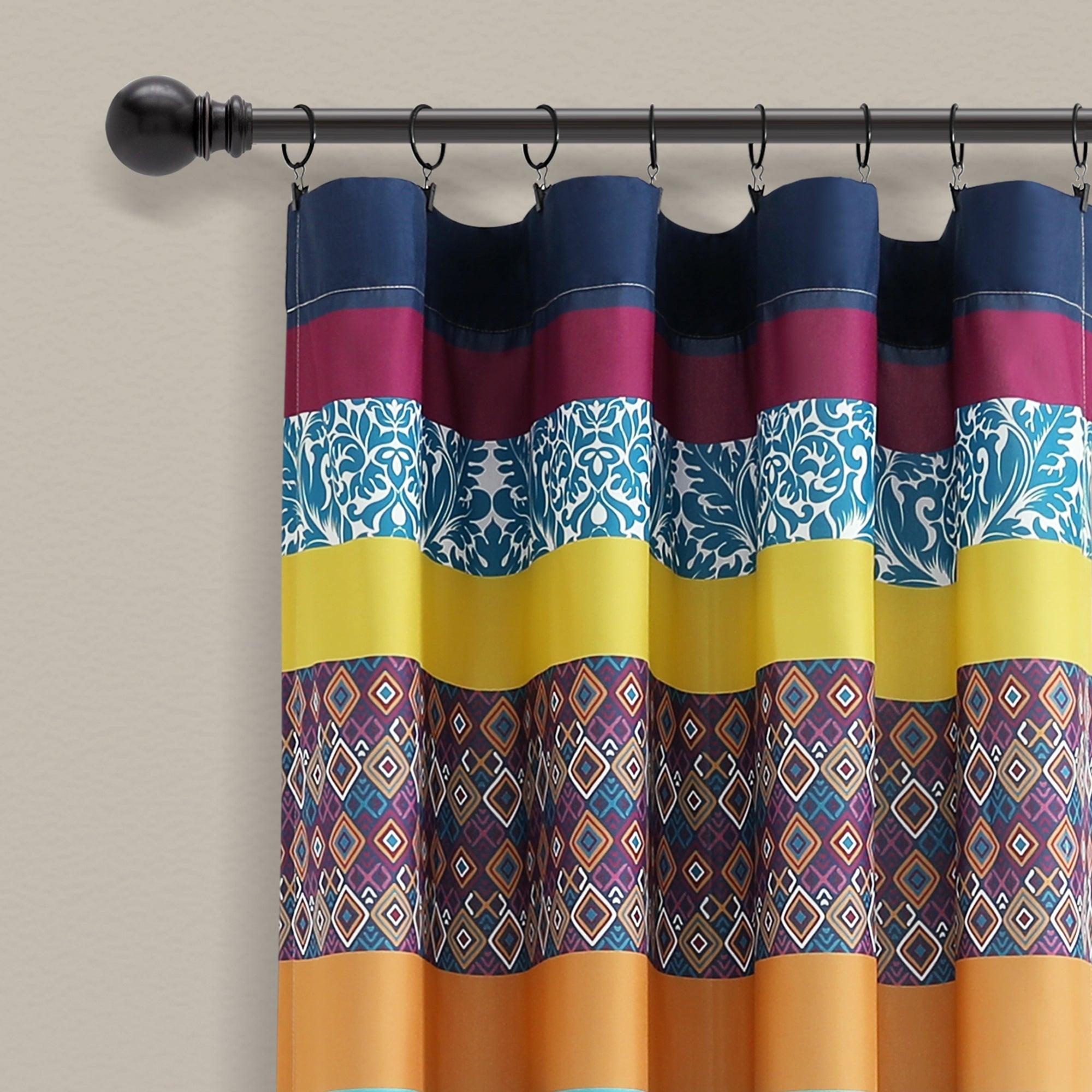 Boho Stripe Window Curtain Panel Set