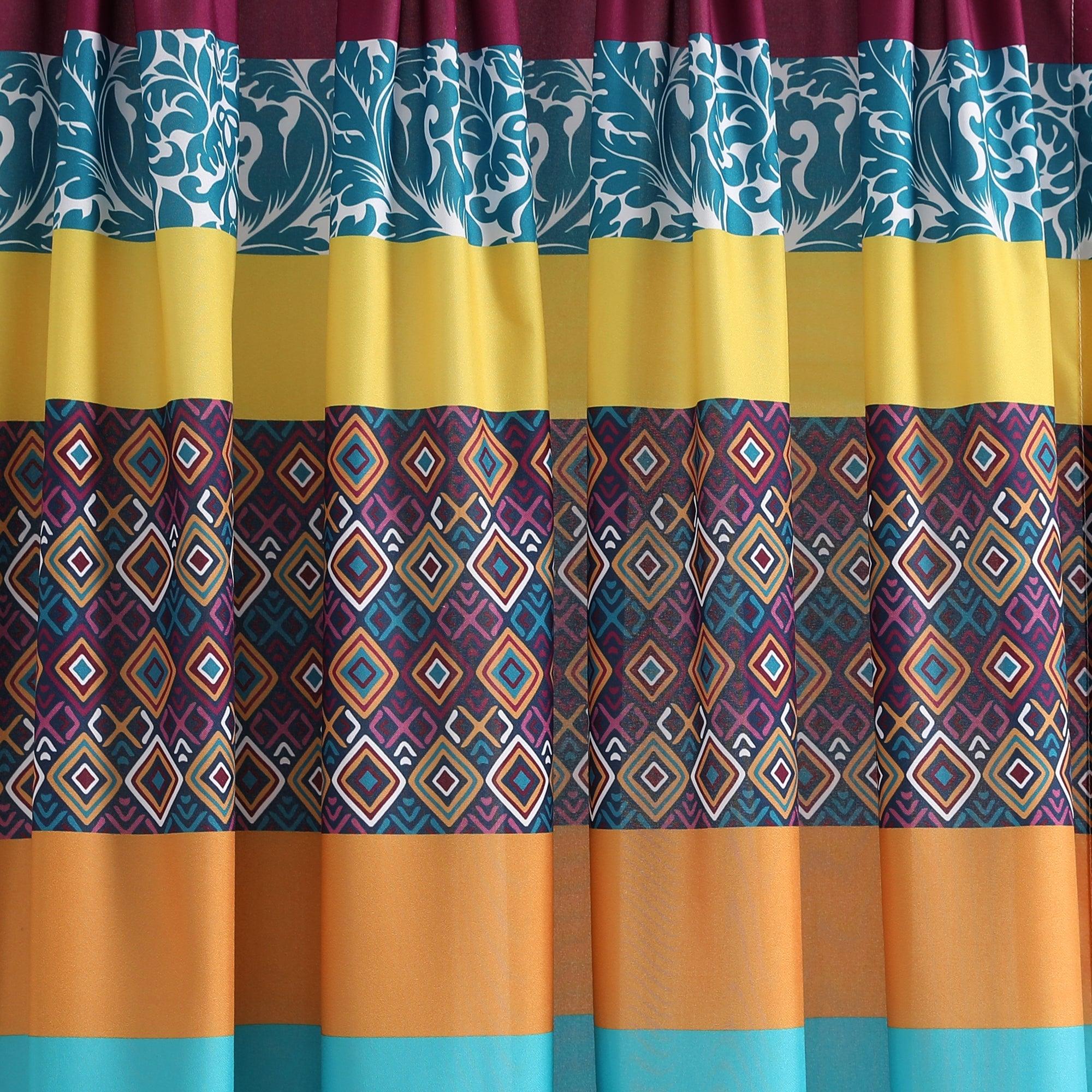 Boho Stripe Window Curtain Panel Set