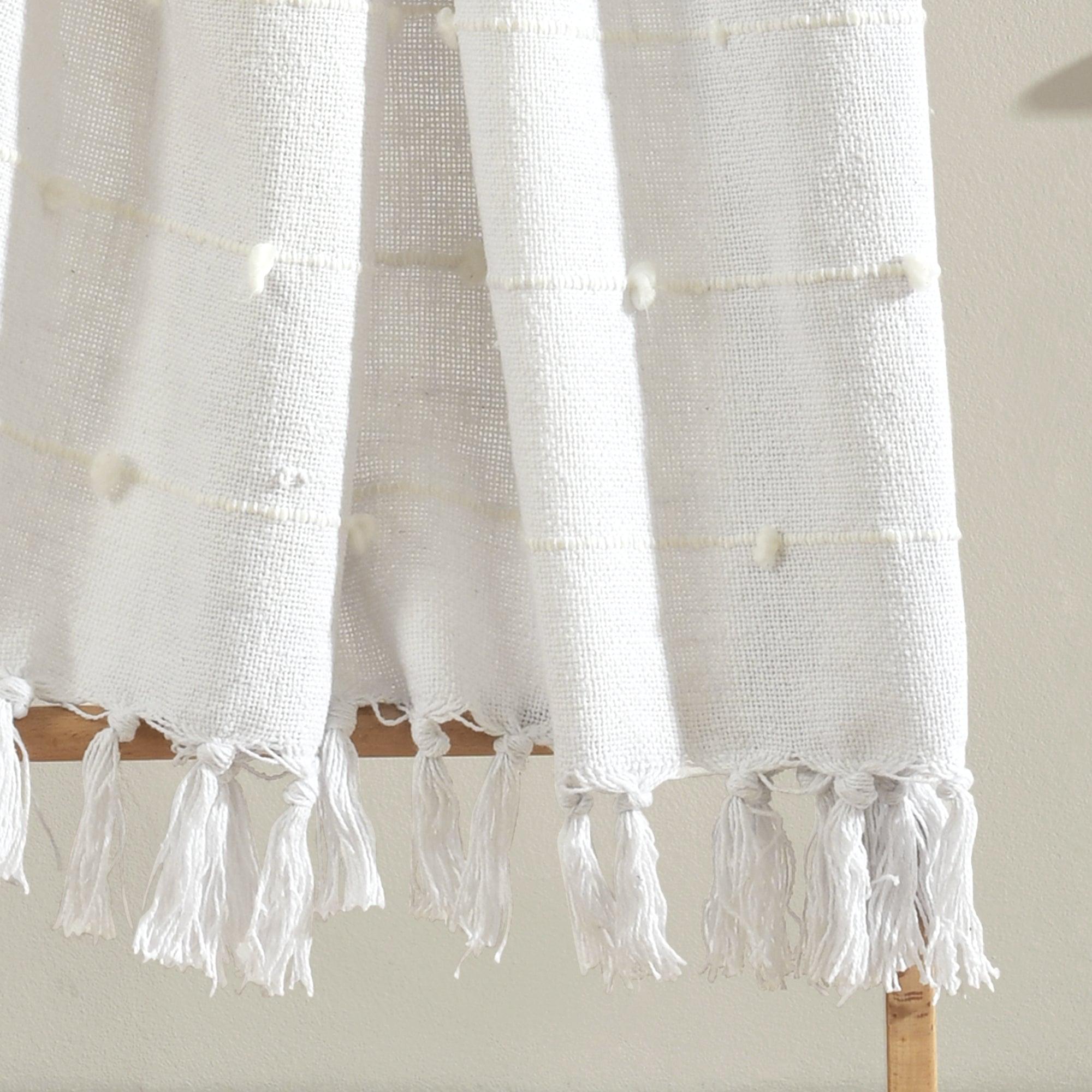 Boho Tufted Cotton Woven Tassel Fringe Throw