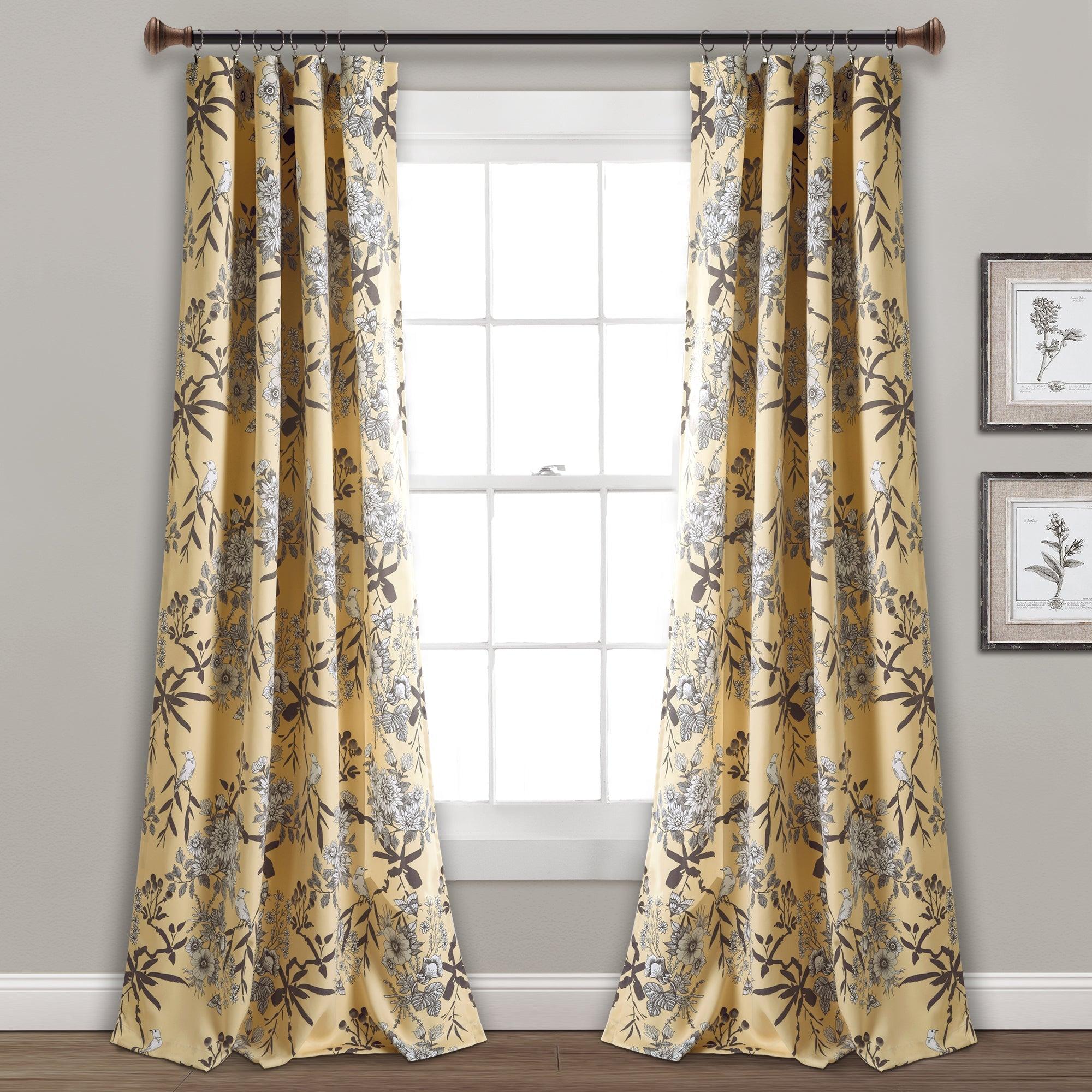 Botanical Garden Light Filtering Window Curtain Panel Set