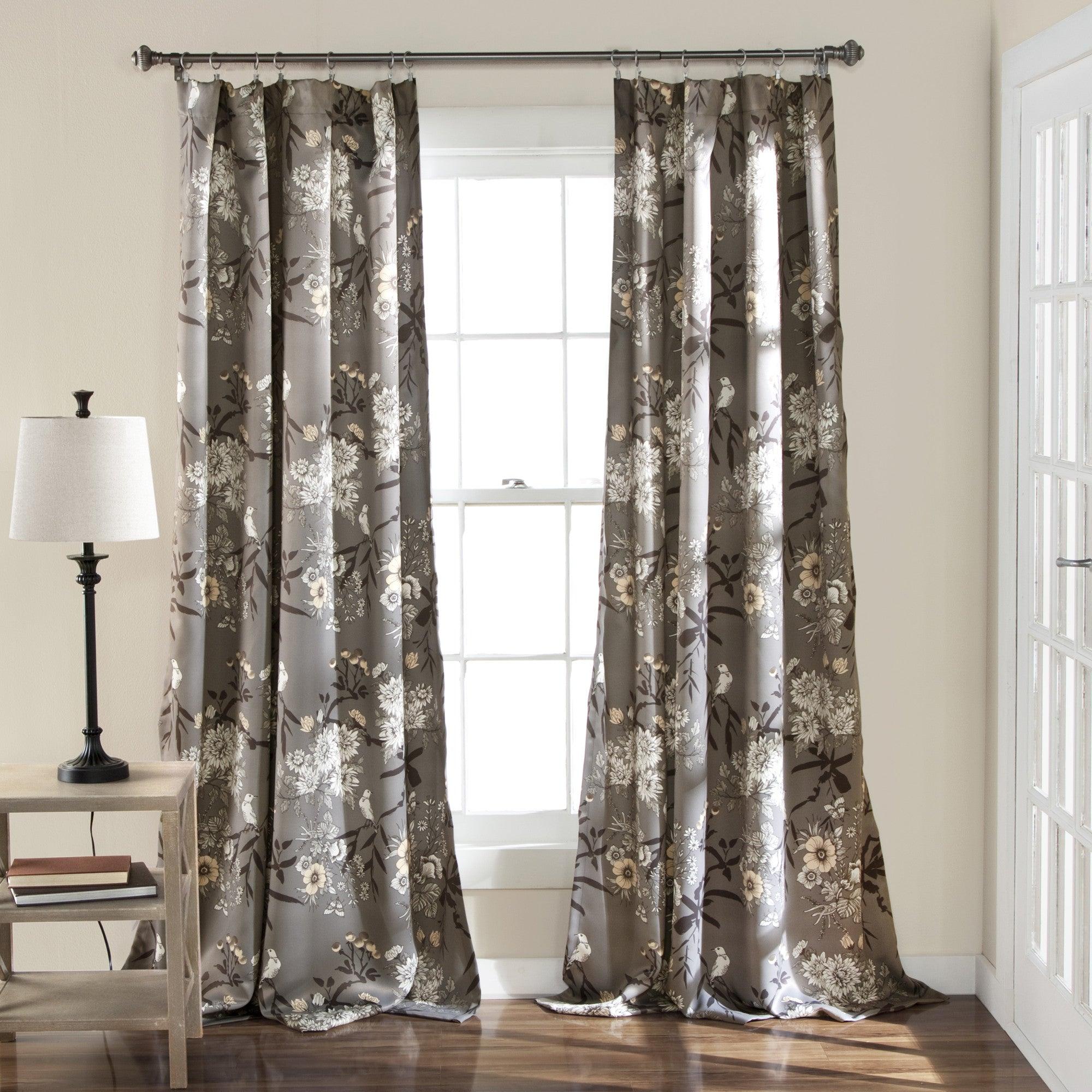 Botanical Garden Light Filtering Window Curtain Panel Set