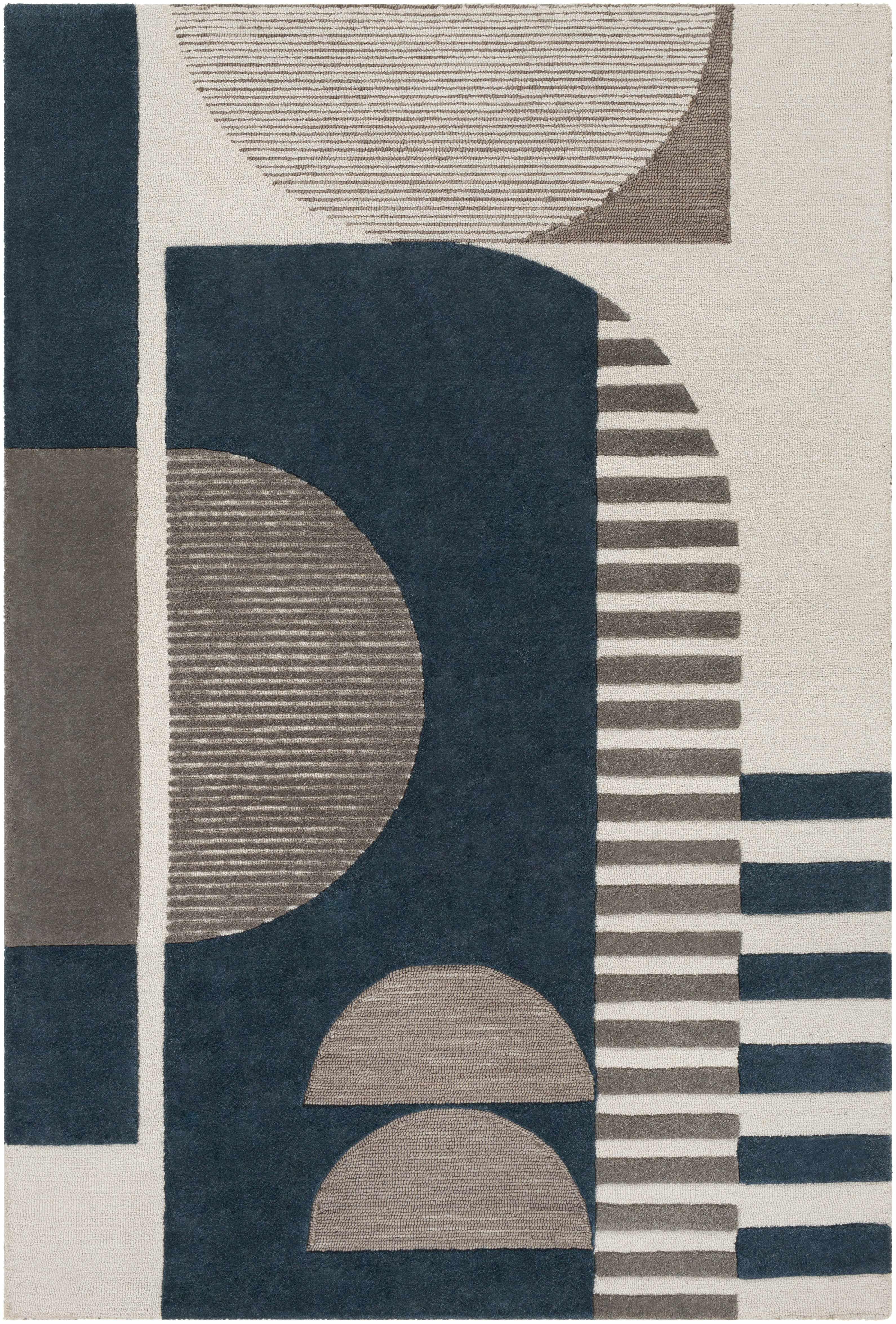 Bro Blue&Gray Wool Rug