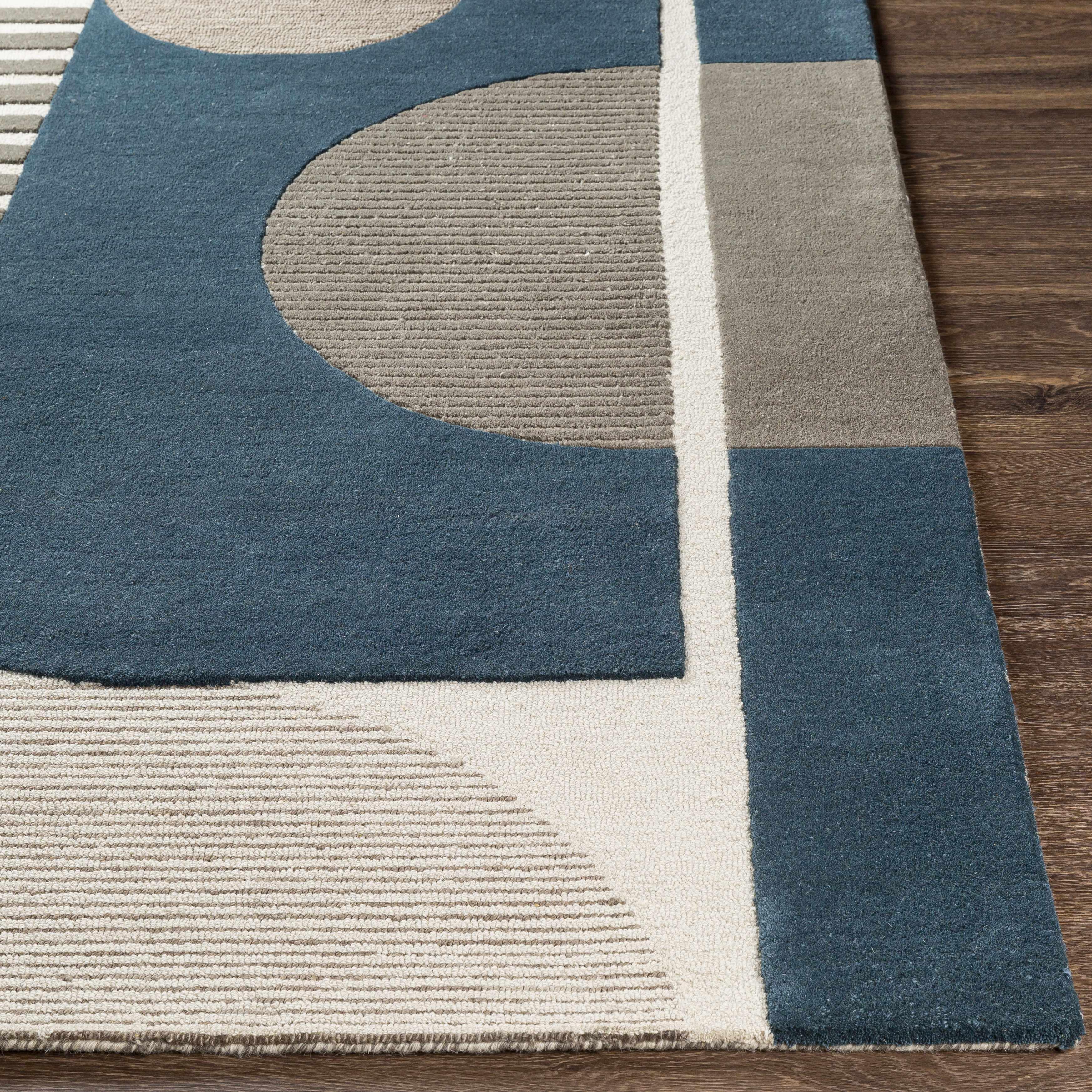 Bro Blue&Gray Wool Rug