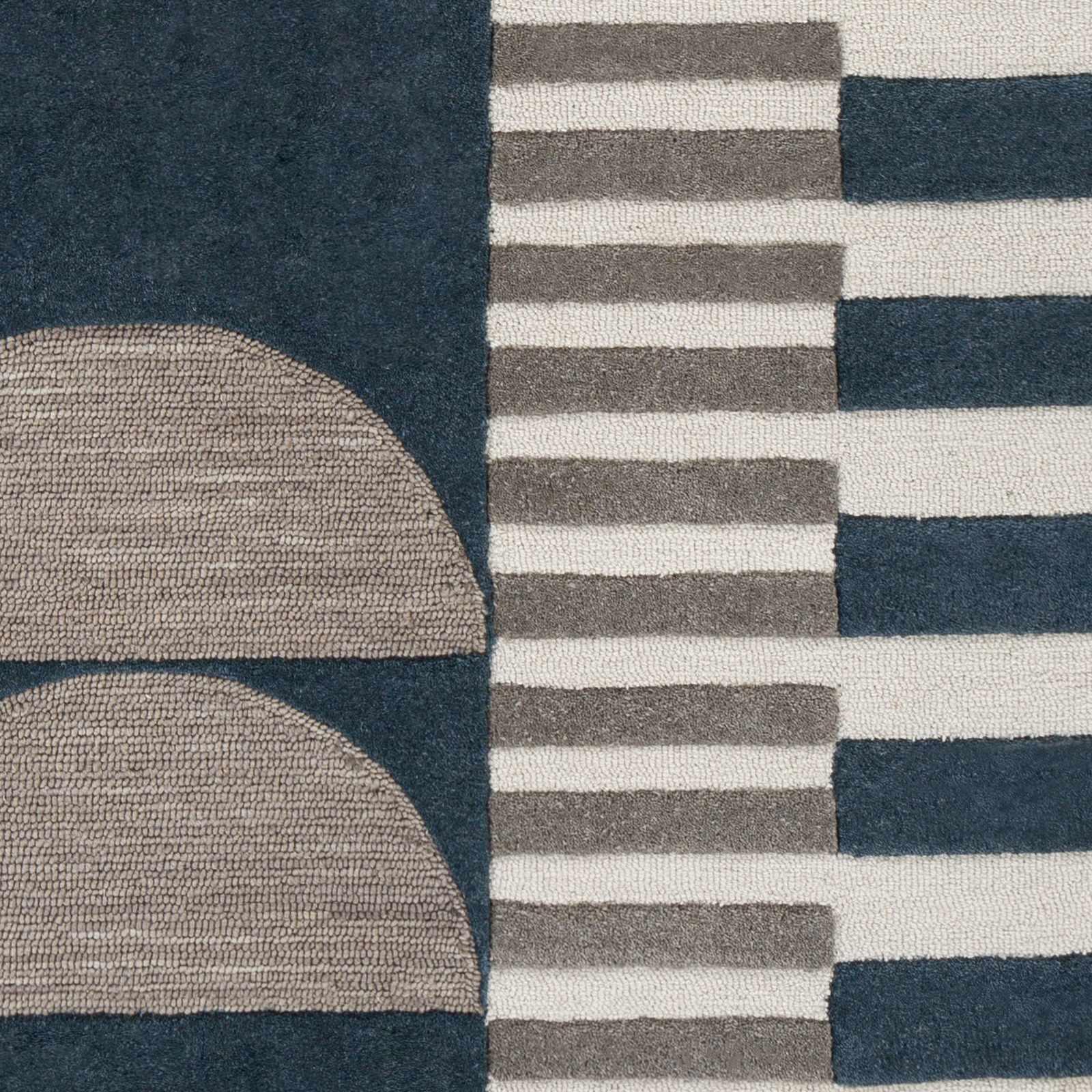 Bro Blue&Gray Wool Rug