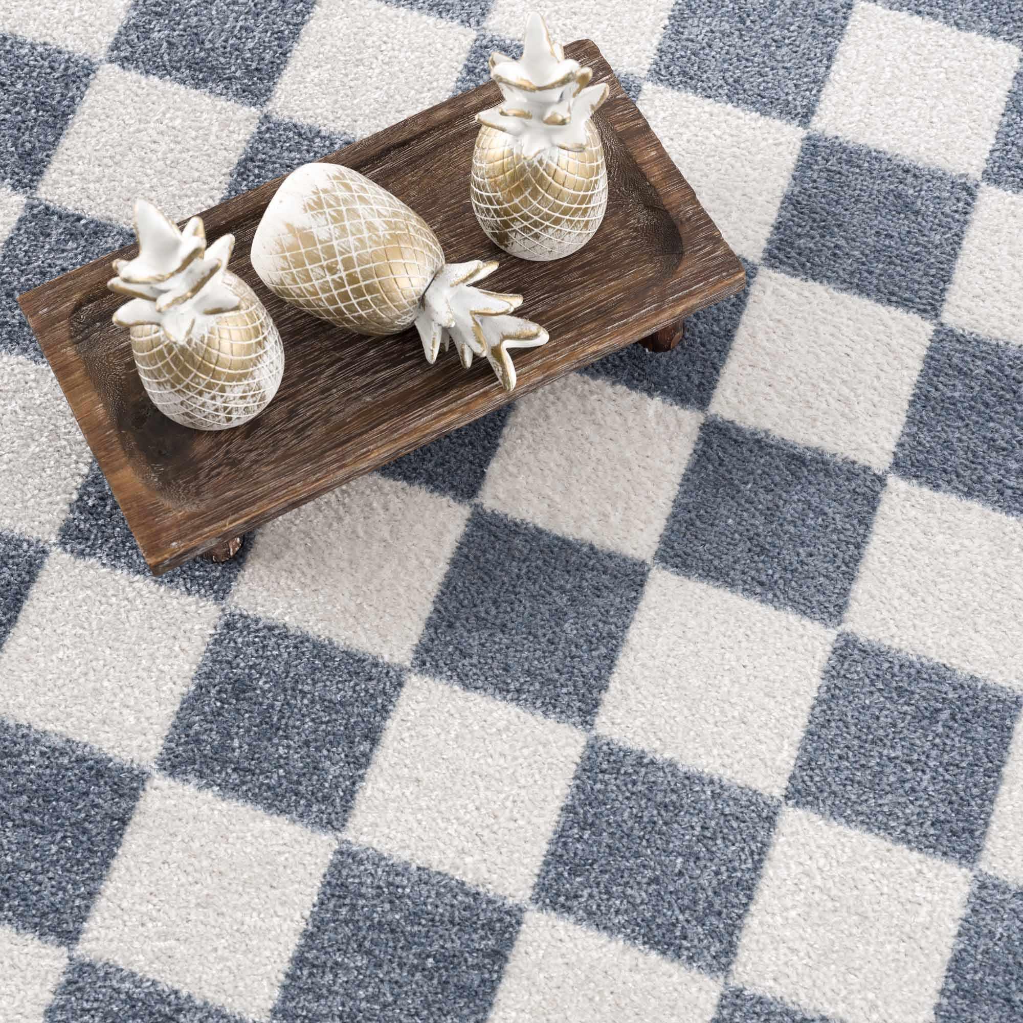 Brone Checkered Washable Area Rug