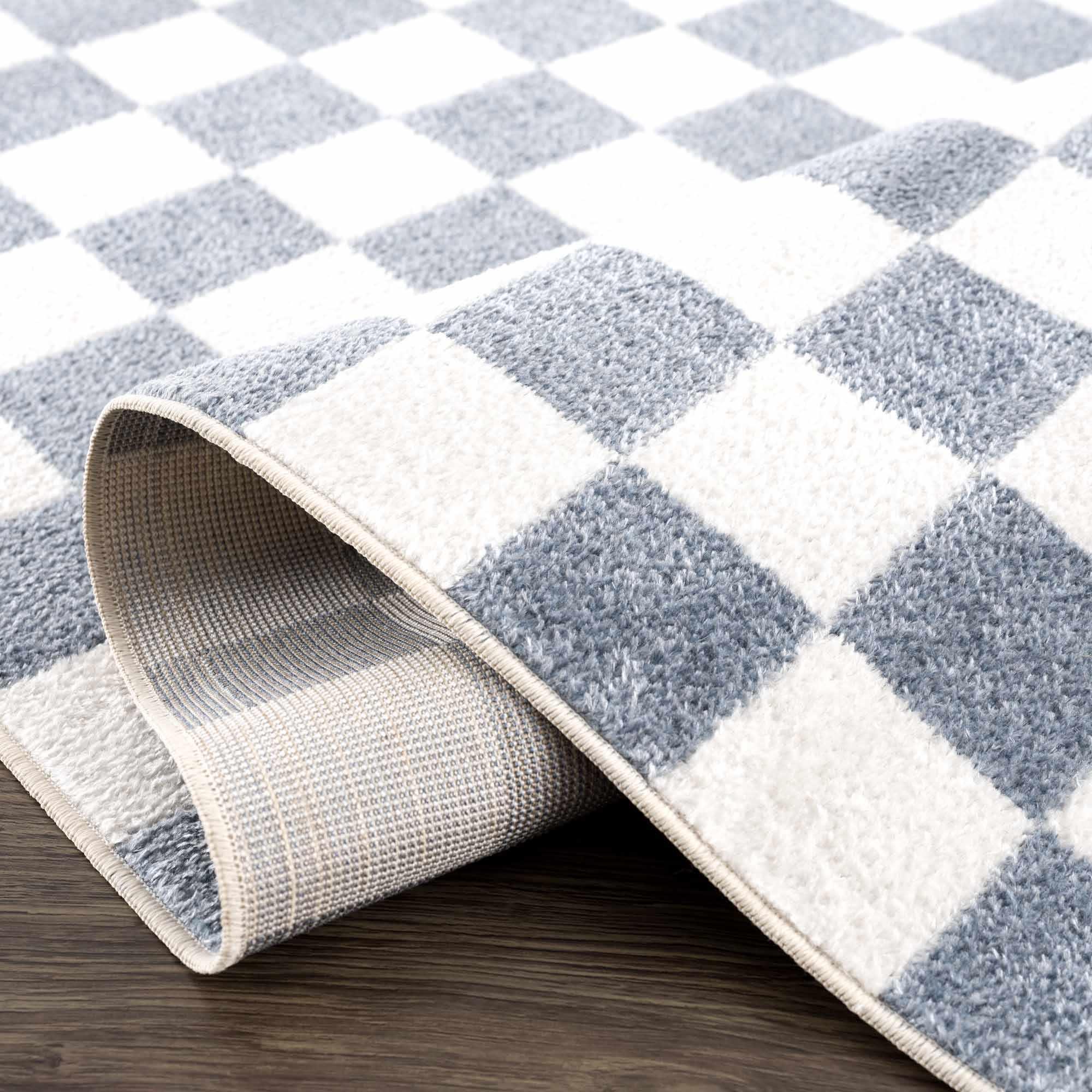 Brone Checkered Washable Area Rug