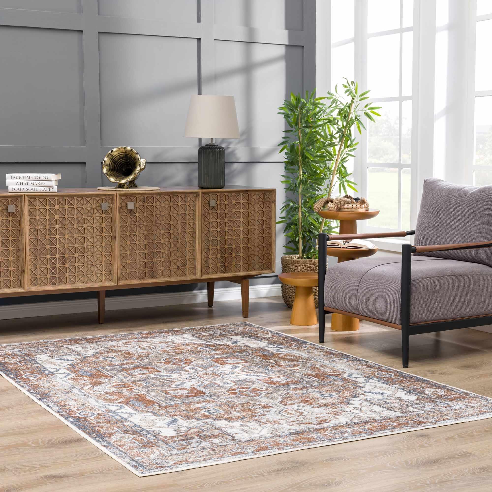 Brown Hera Washable Area Rug