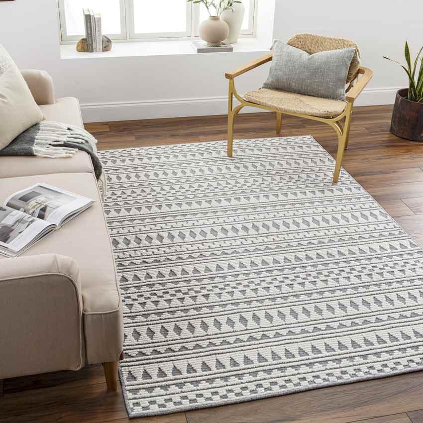 Buena Vista Global Charcoal Washable Area Rug