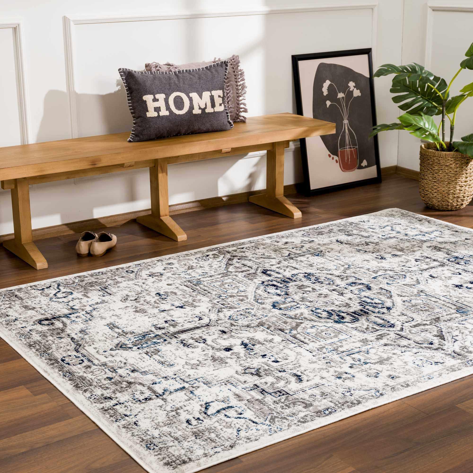 Buenaventura Cream & Navy Area Rug