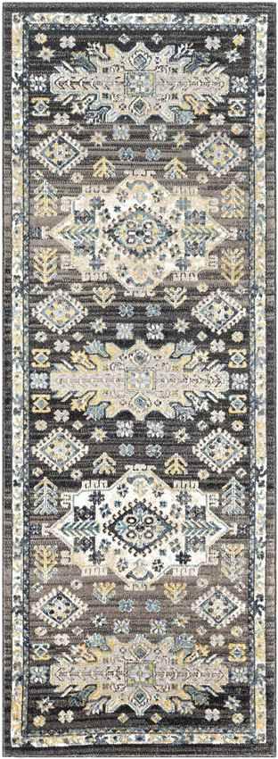 Burt Traditional Black Washable Area Rug