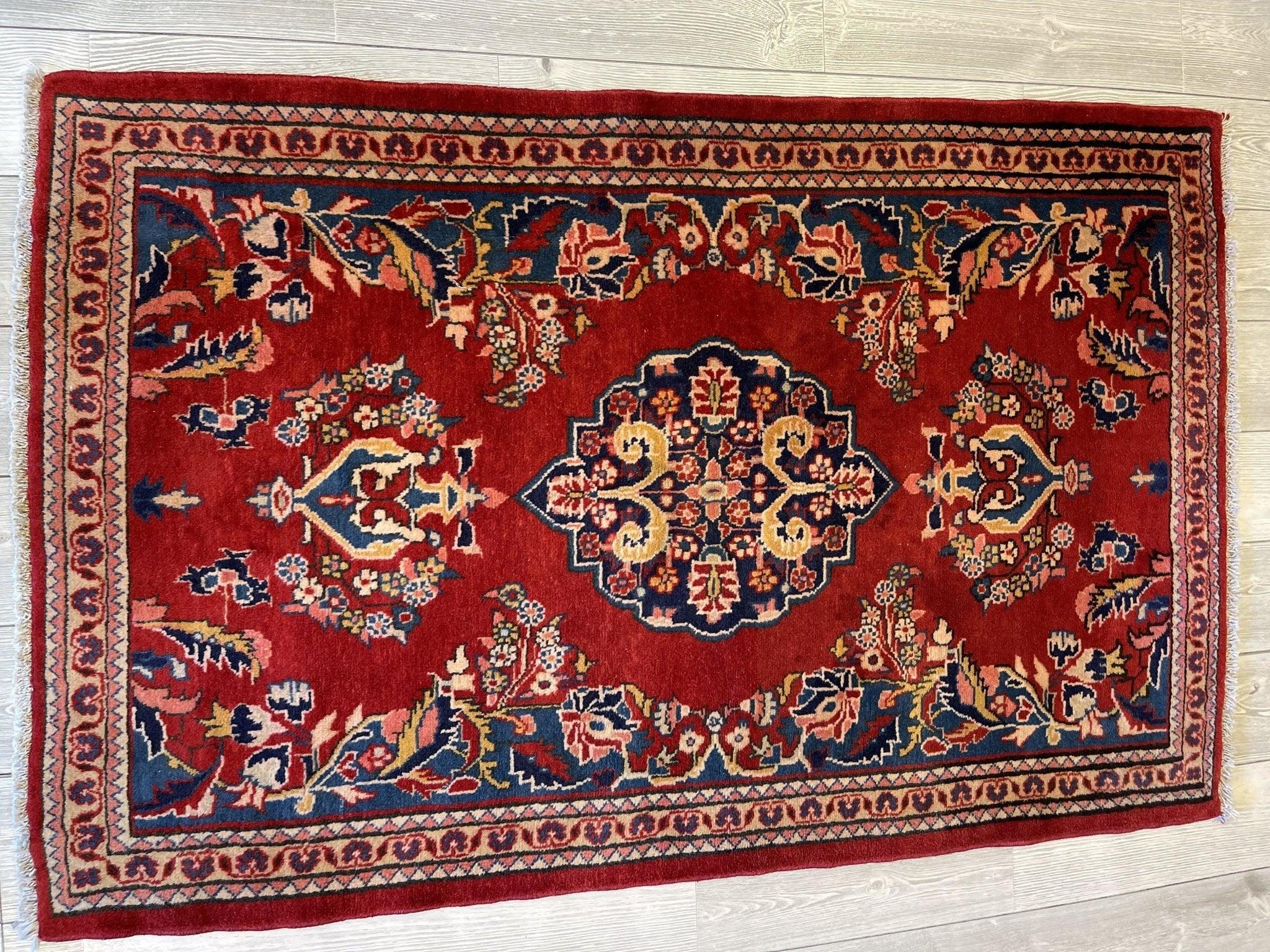 C1930 Antique Lilihan Mallayer Area Rug 3'7''x5'7''