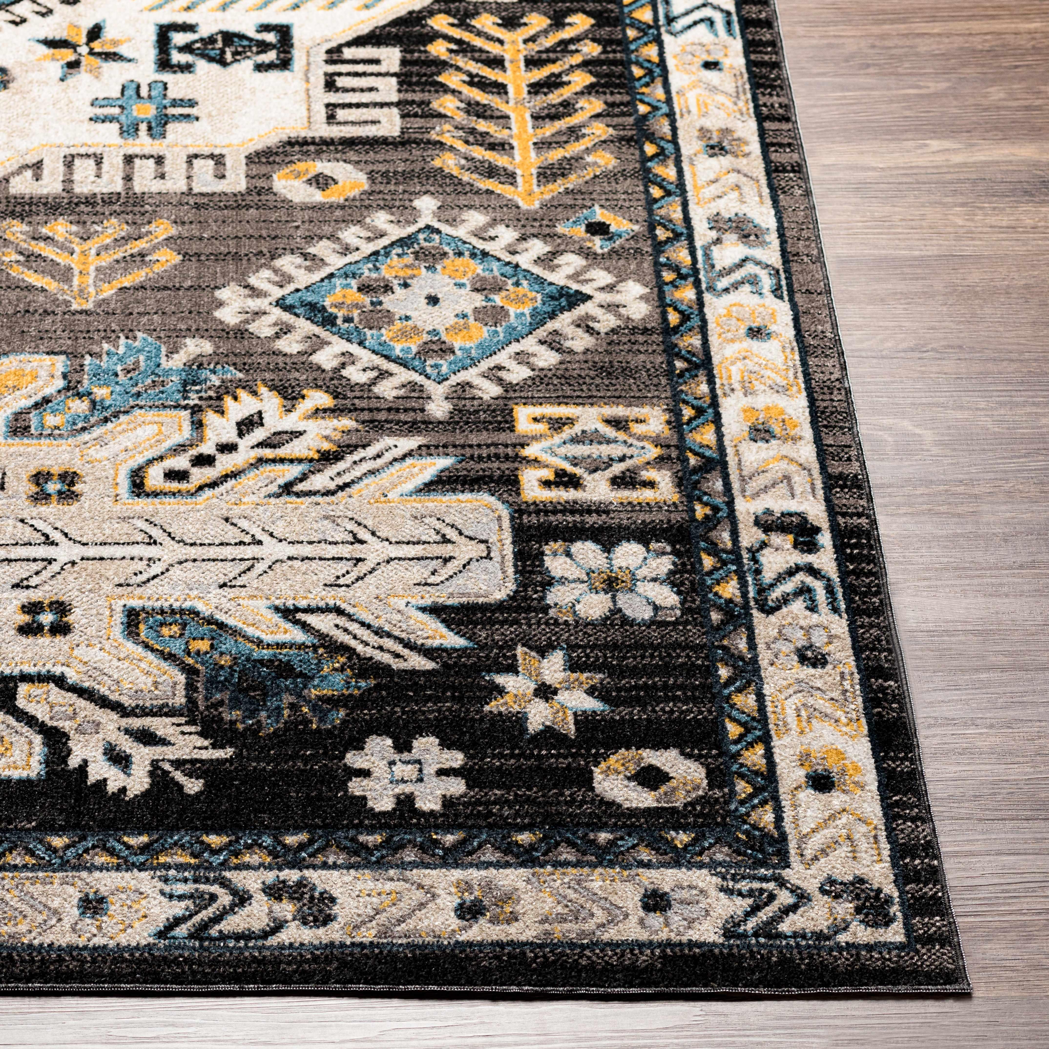 Cabacungan Black & Blue Washable Area Rug