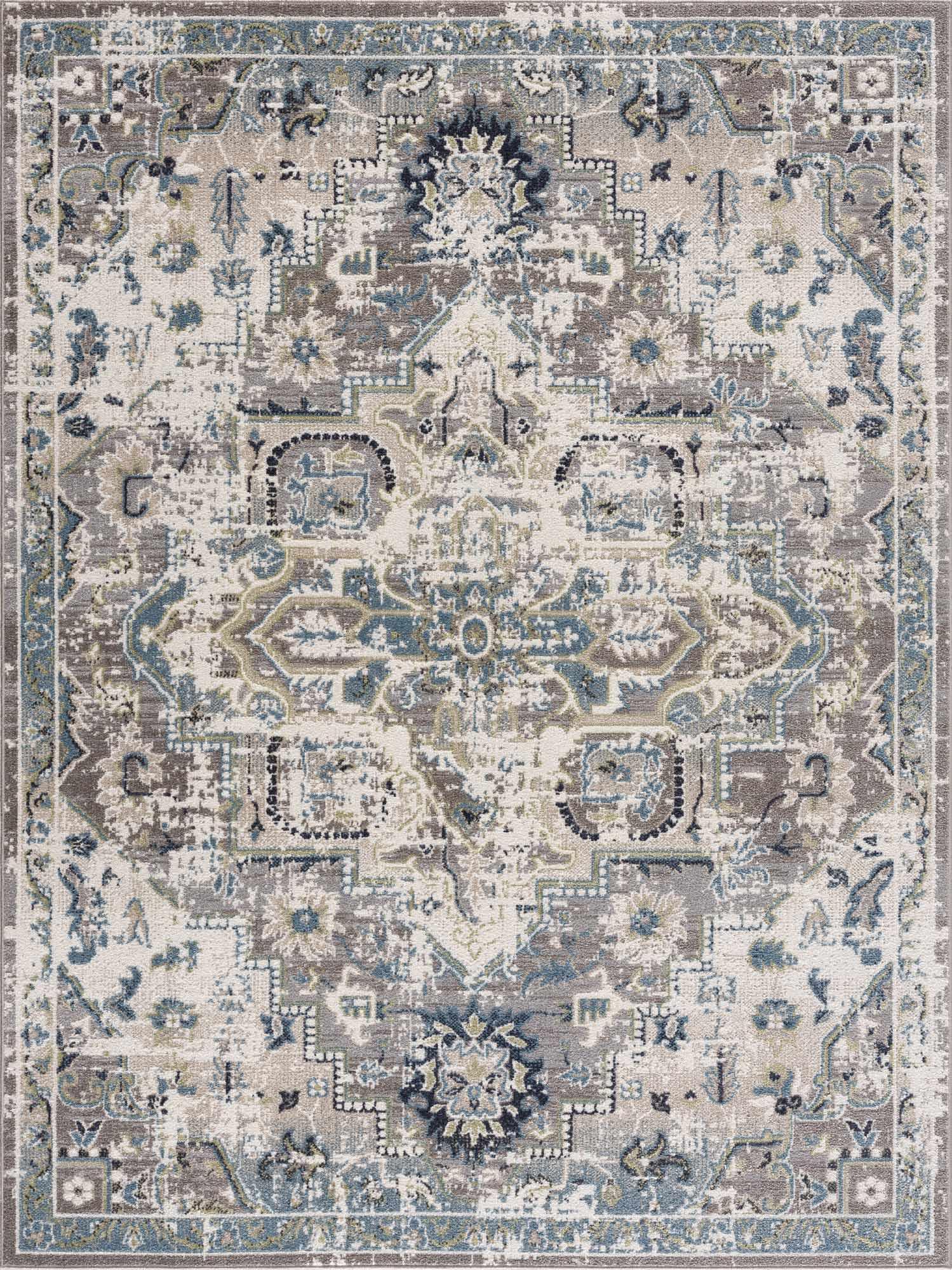 Cabacungan Gray & Blue Washable Area Rug