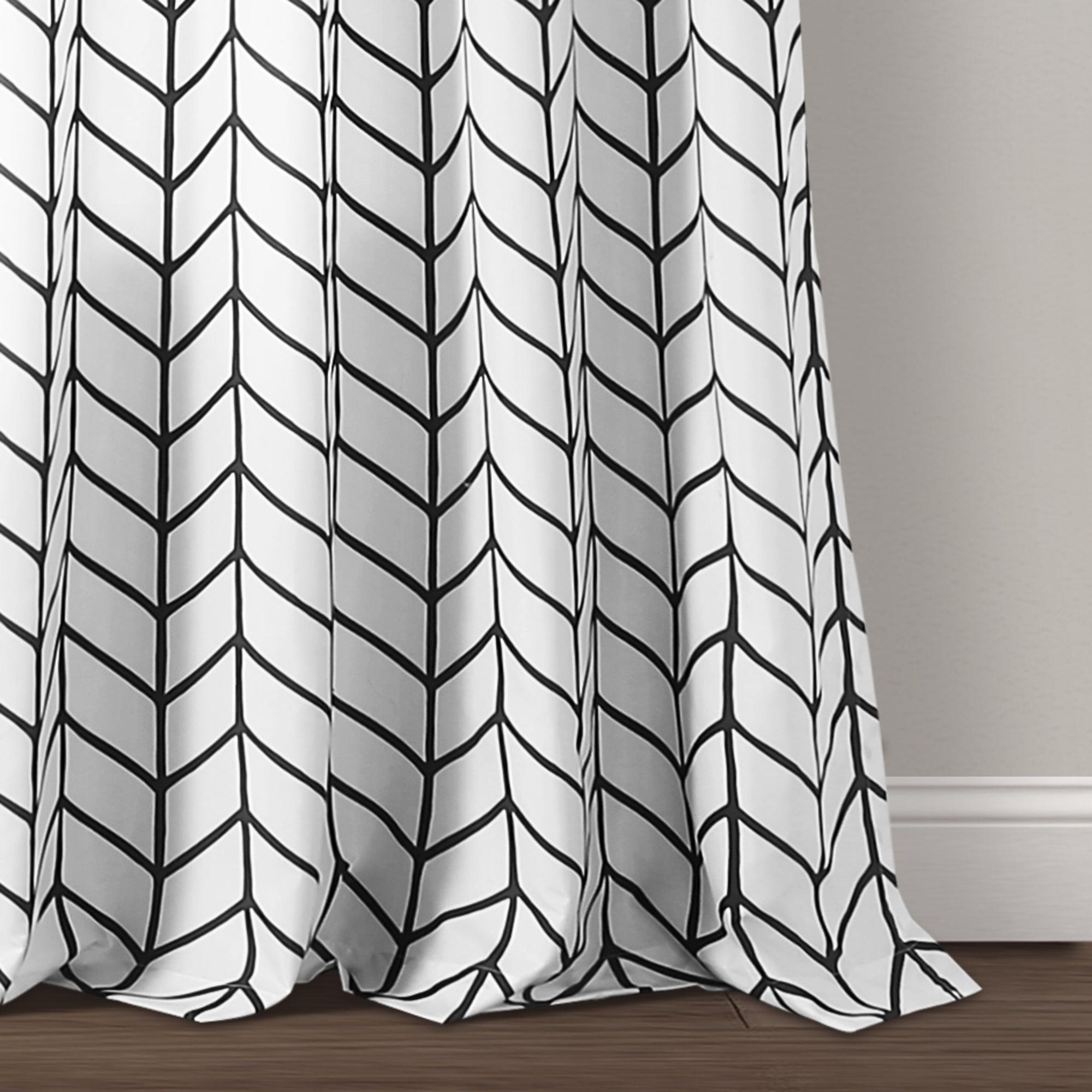 Calia Chevron Geo Window Curtain Panels Set