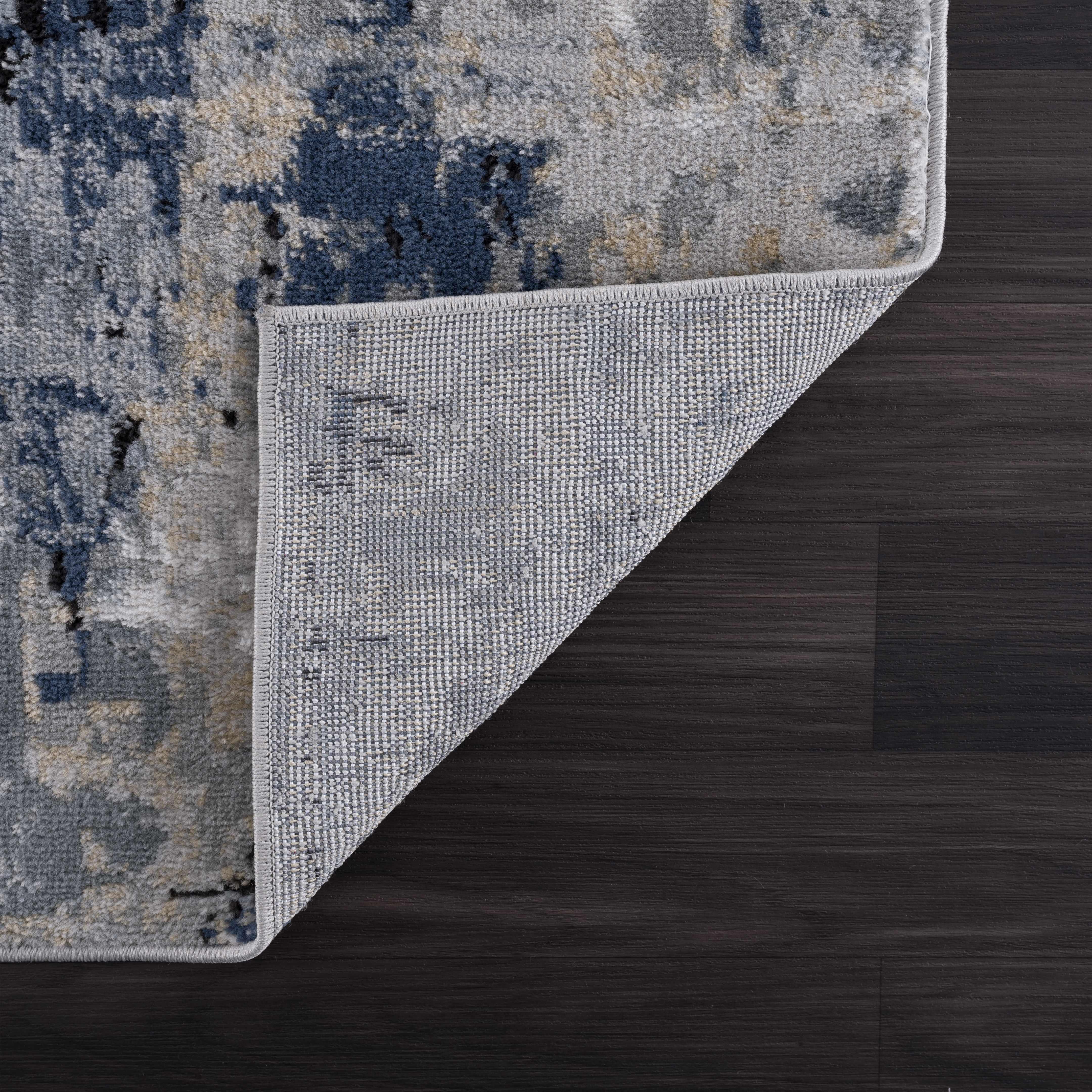 Campsall Gray&Blue Abstract Area Rug