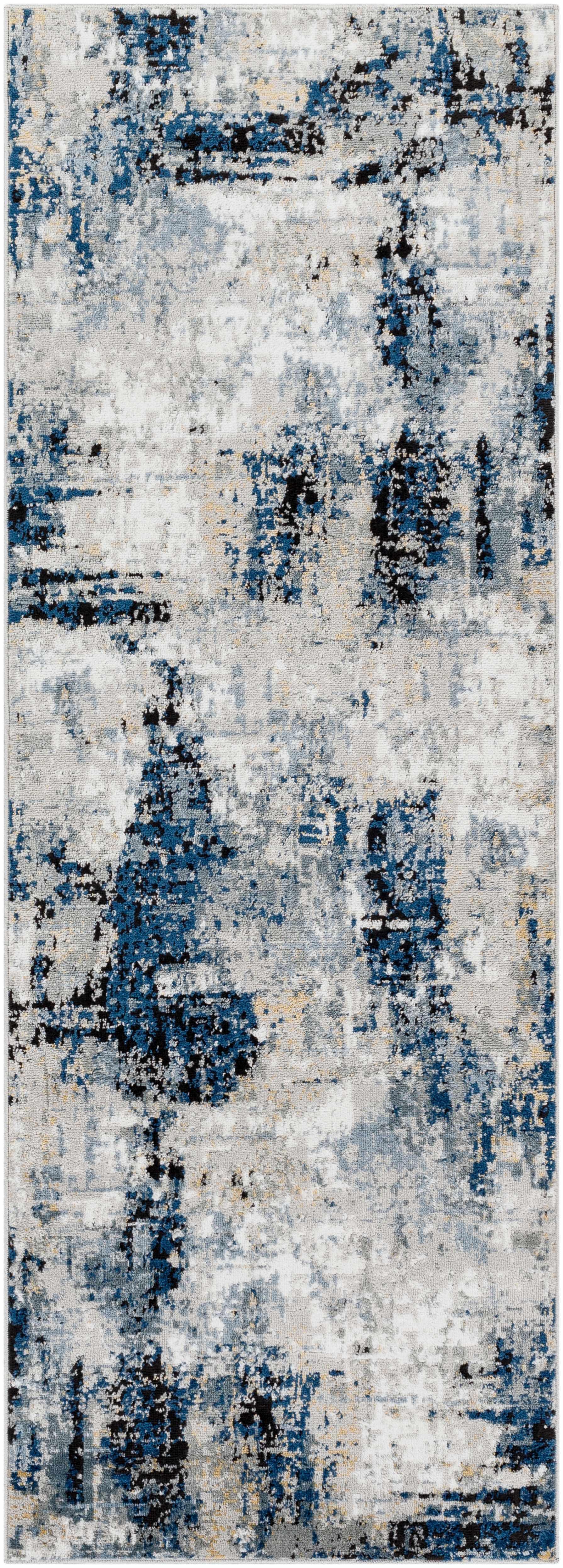 Campsall Gray&Blue Abstract Area Rug