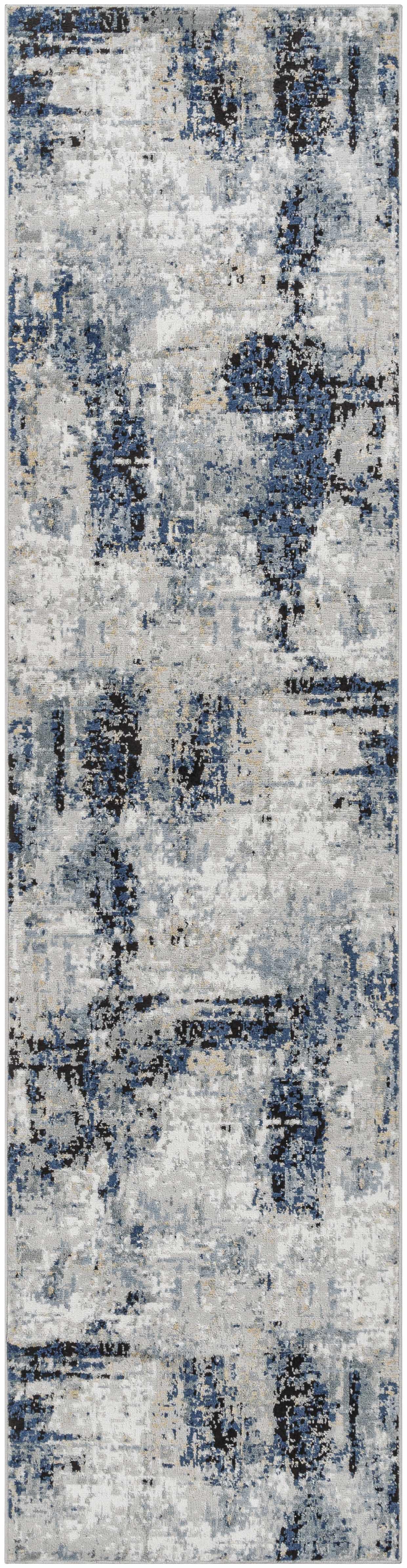 Campsall Gray&Blue Abstract Area Rug