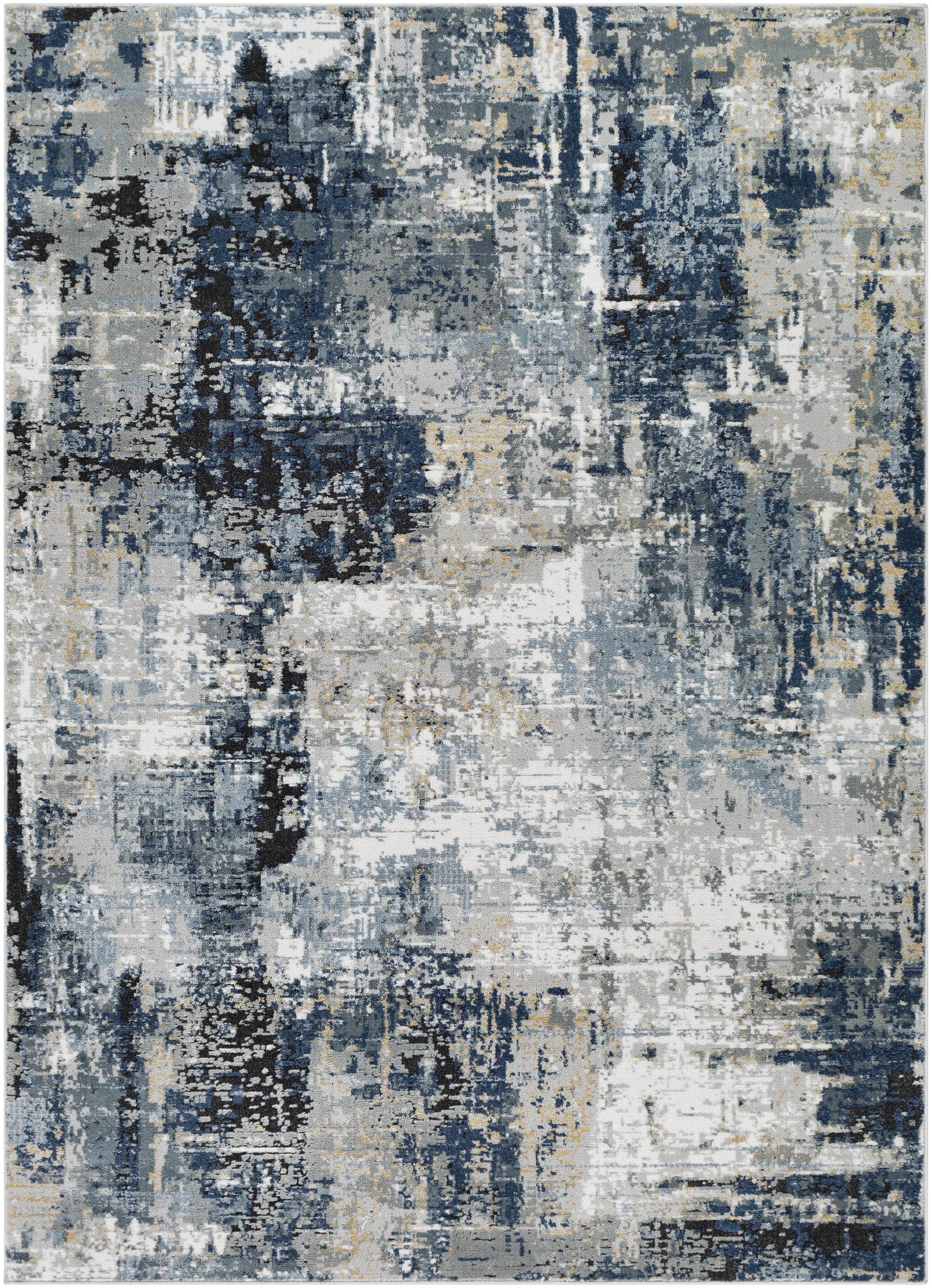 Campsall Gray&Blue Abstract Area Rug