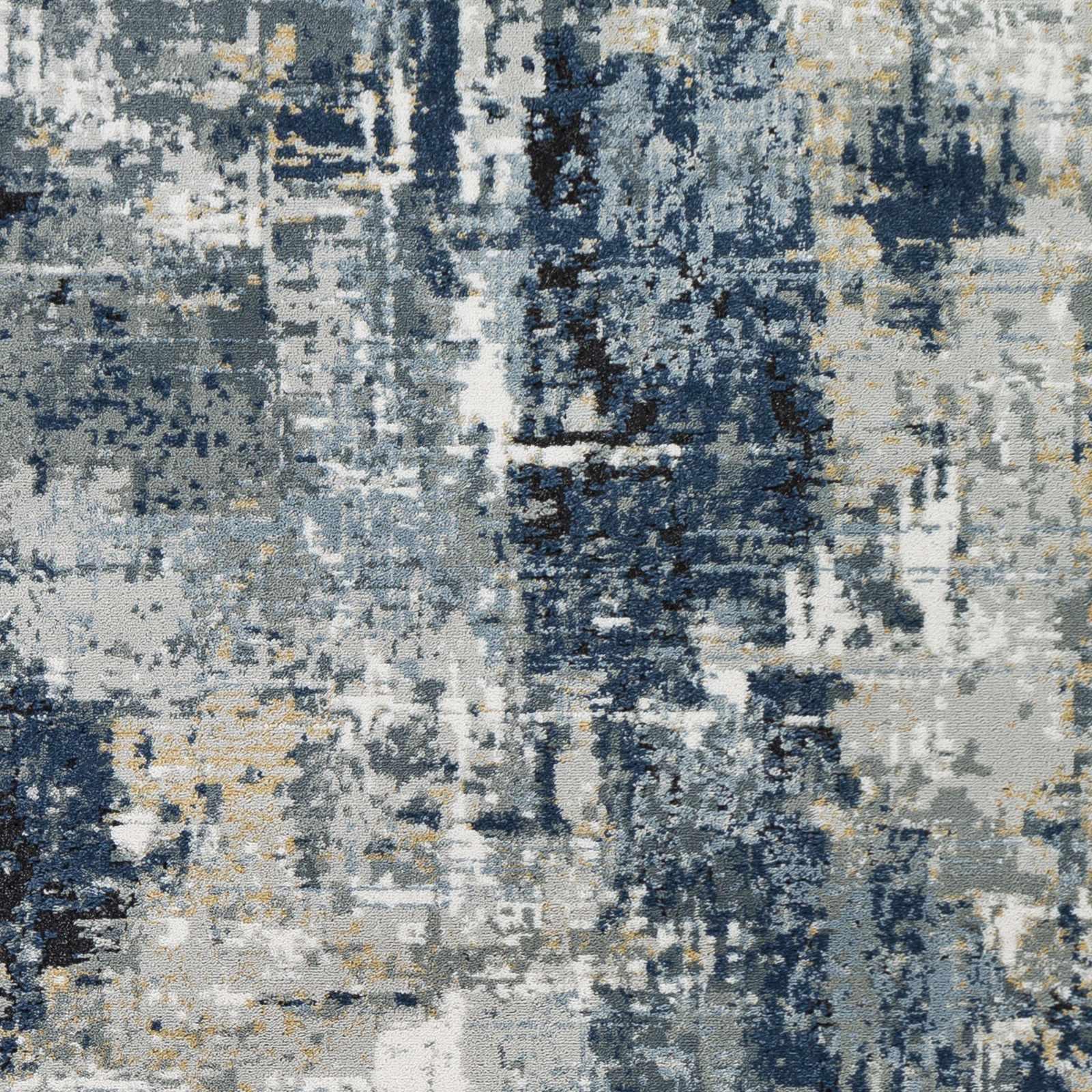 Campsall Gray&Blue Abstract Area Rug