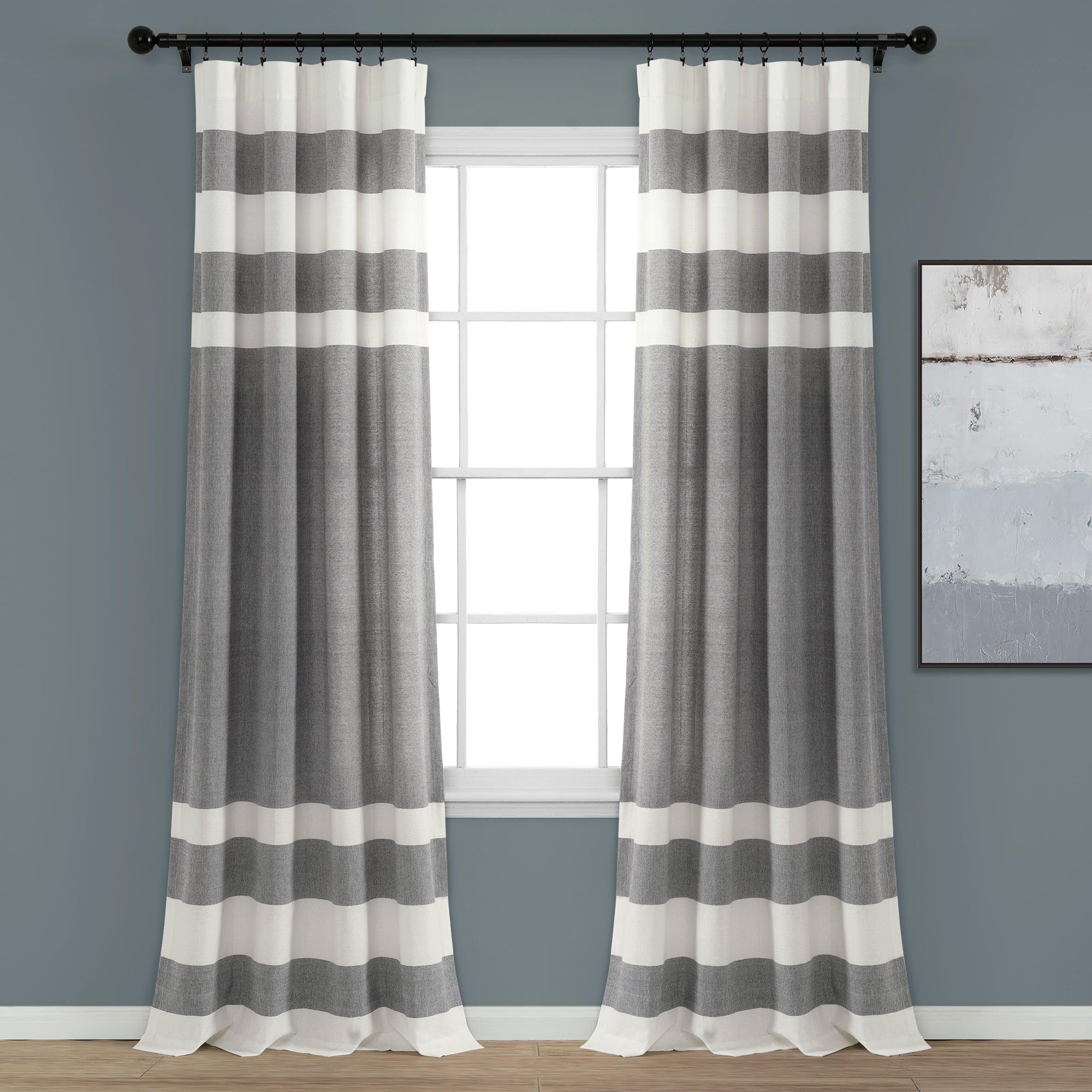 Cape Cod Stripe Yarn Dyed Cotton Window Curtain Panel Set