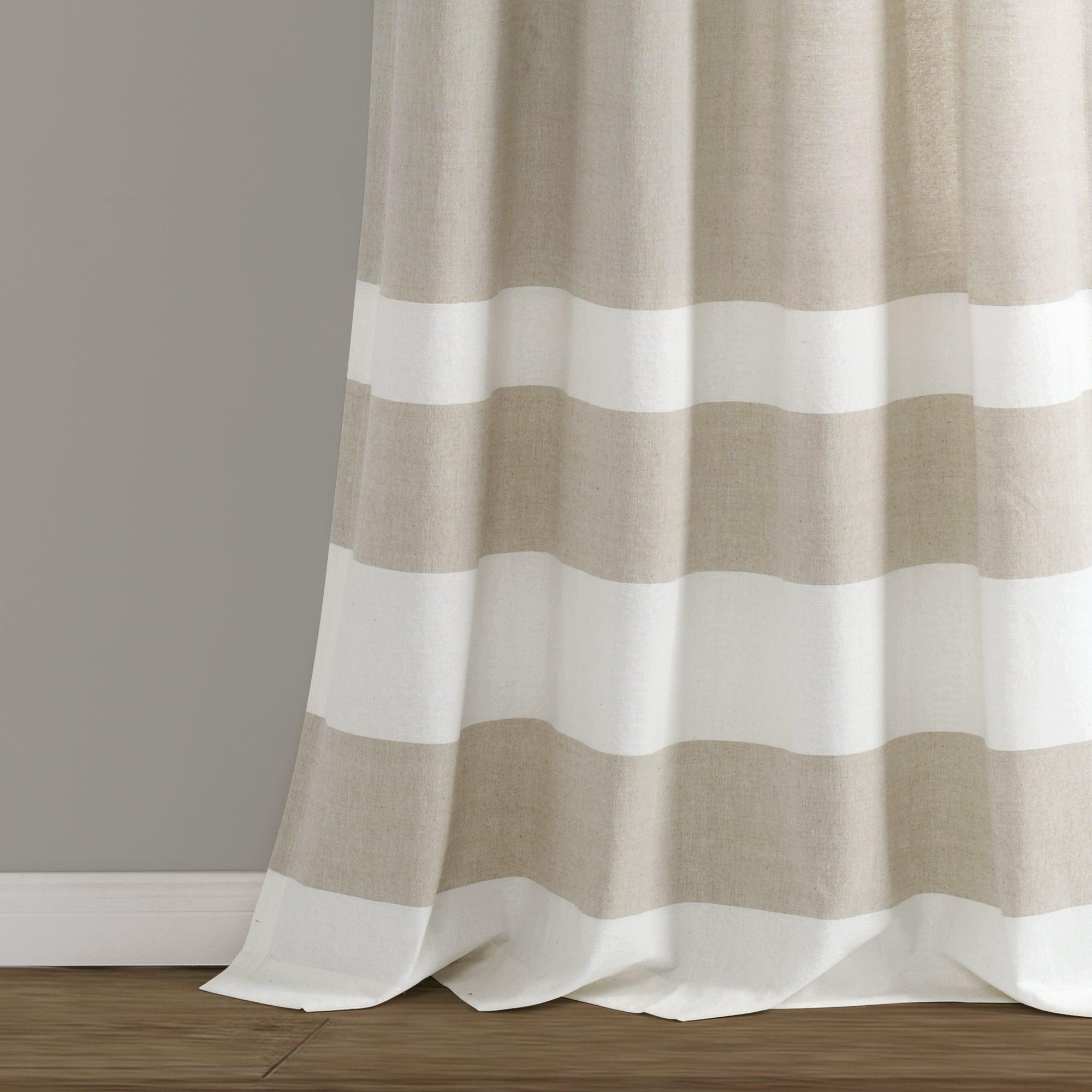 Cape Cod Stripe Yarn Dyed Cotton Window Curtain Panel Set