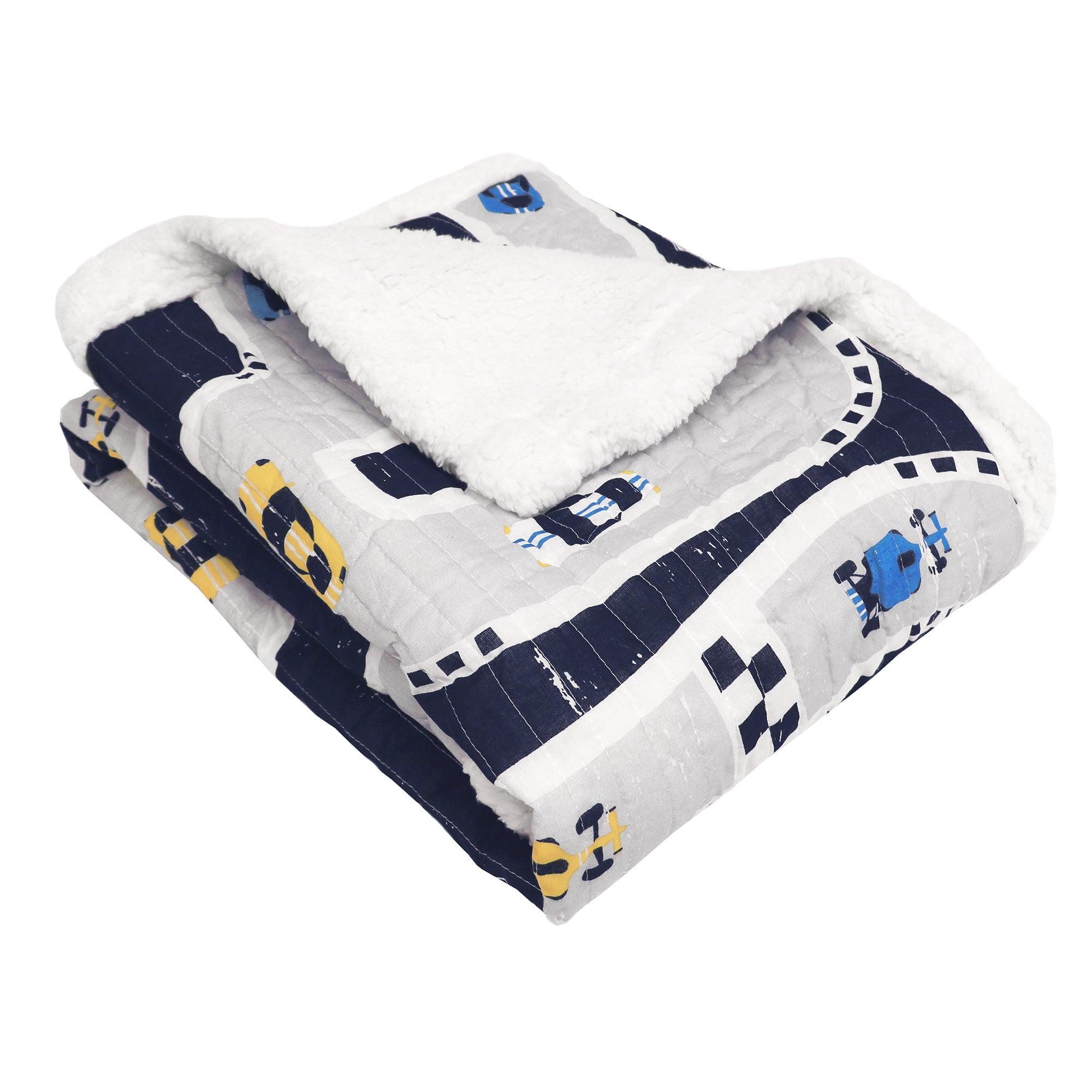 Car Tracks Sherpa Throw