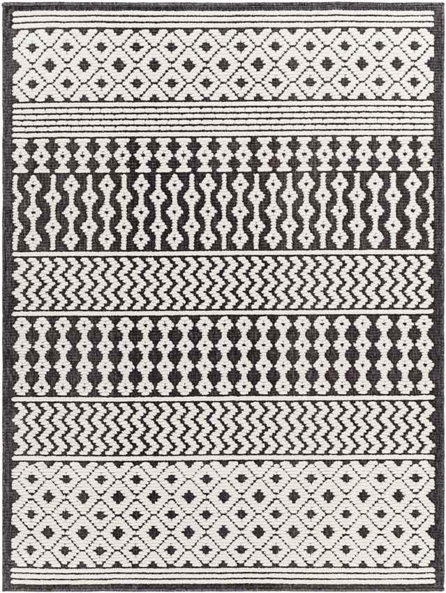 Carrsville Cottage Black Washable Area Rug