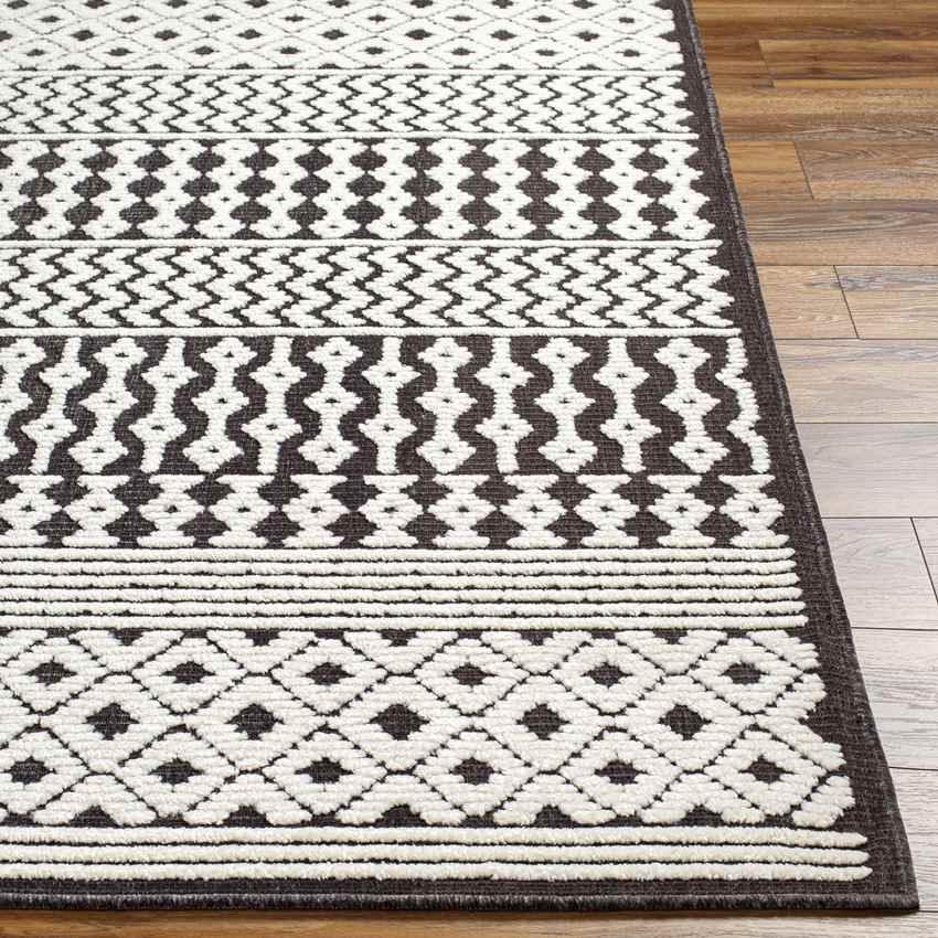 Carrsville Cottage Black Washable Area Rug