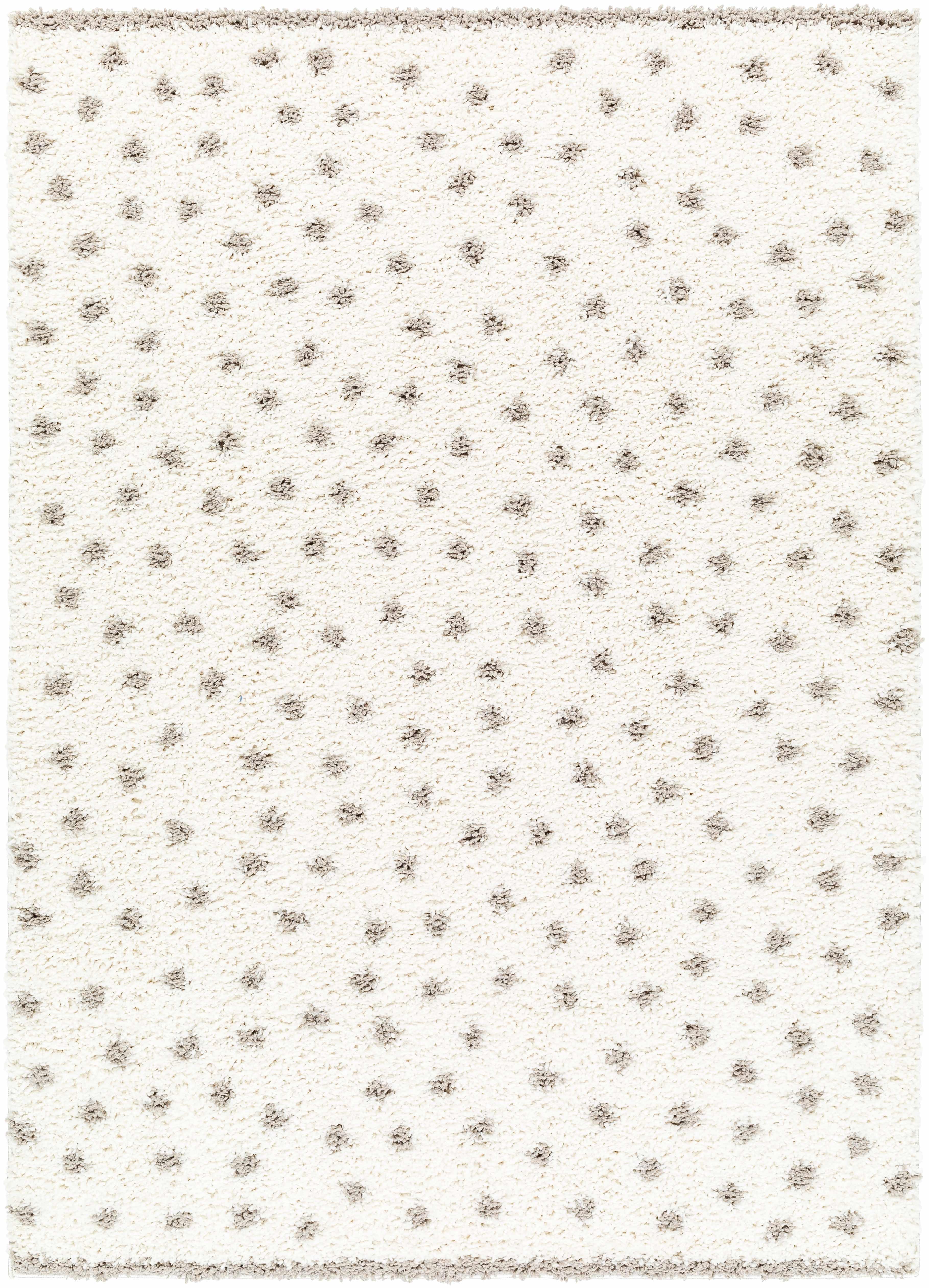 Chaia Dotted Cream & Gray Plush Rug