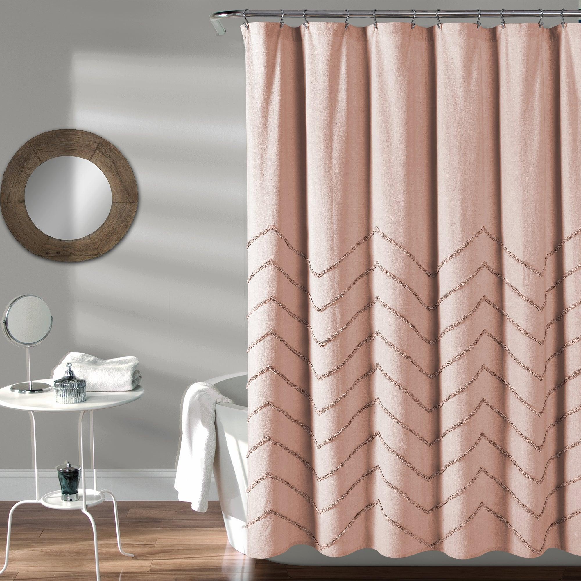 Chenille Chevron Shower Curtain