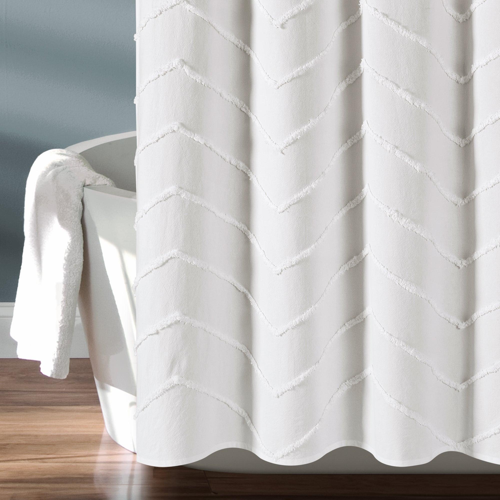 Chenille Chevron Shower Curtain