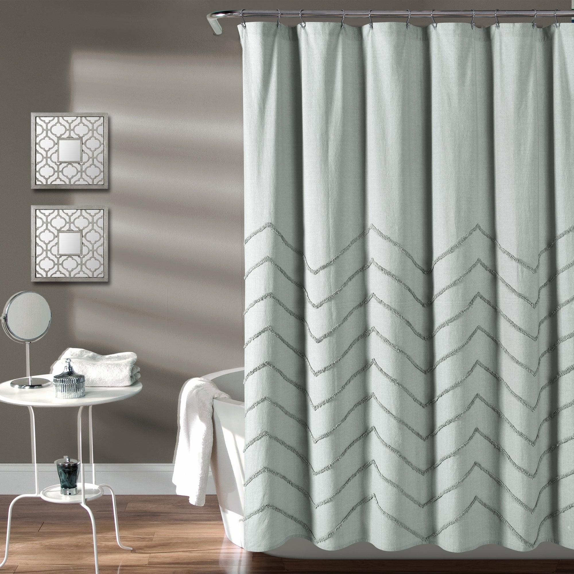 Chenille Chevron Shower Curtain