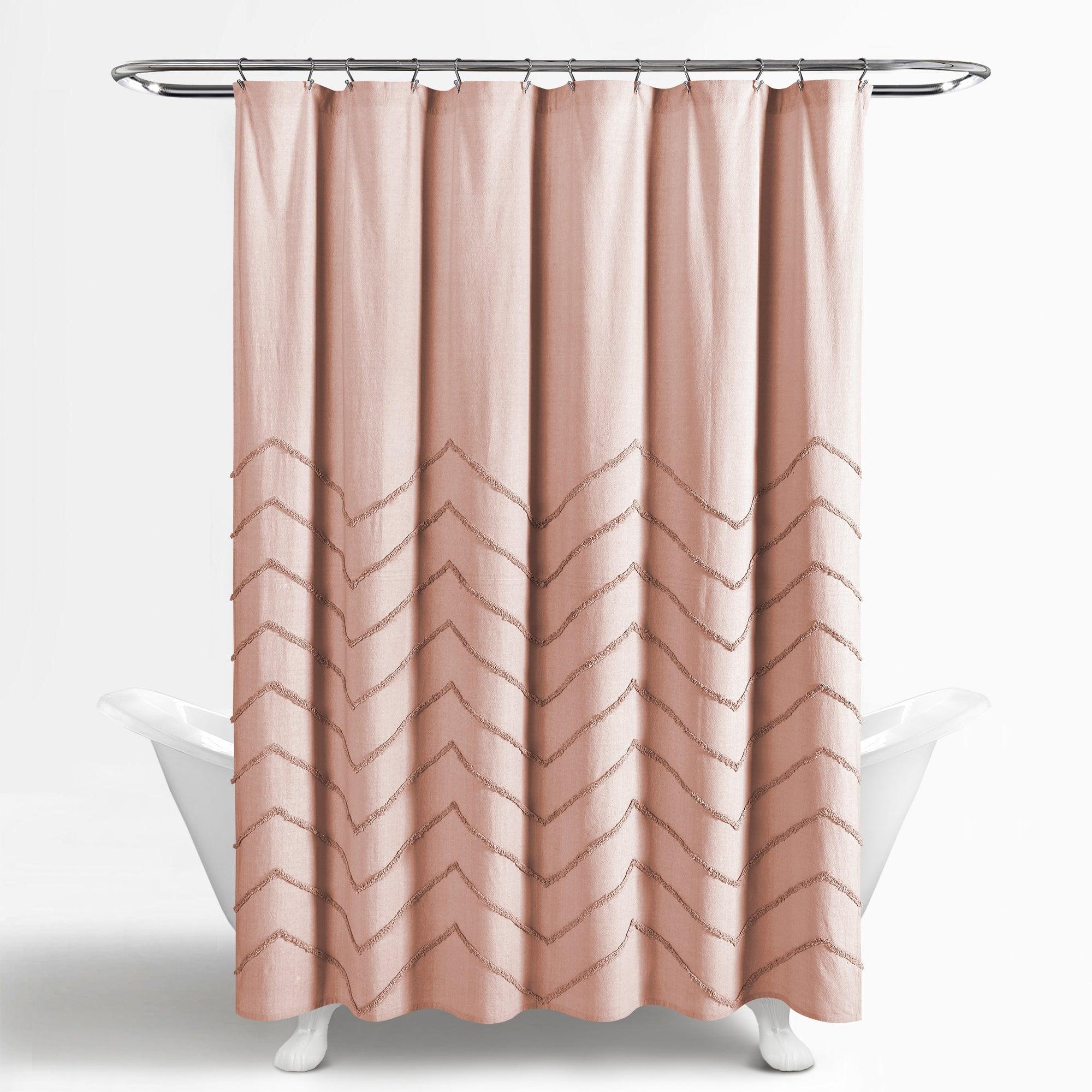 Chenille Chevron Shower Curtain