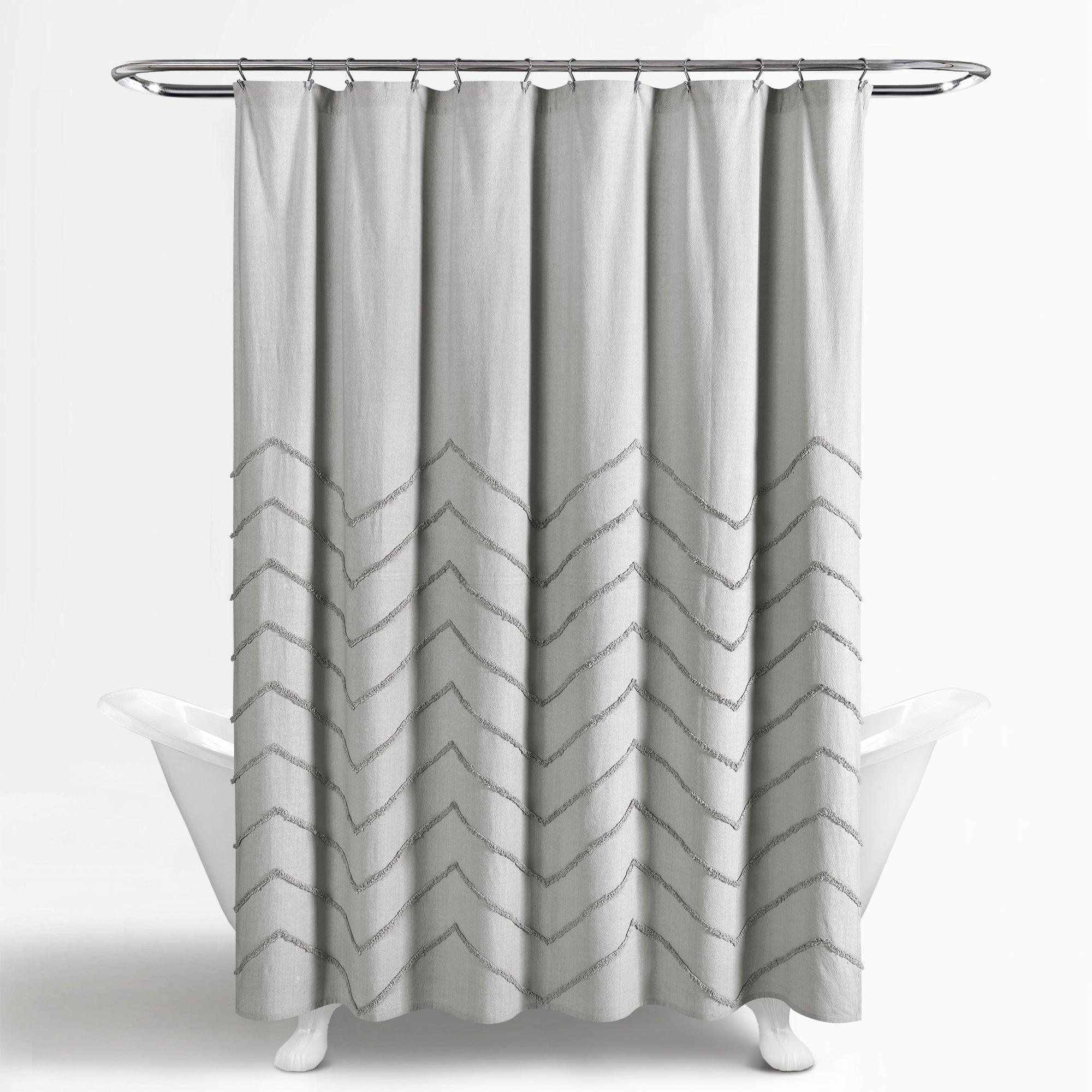 Chenille Chevron Shower Curtain