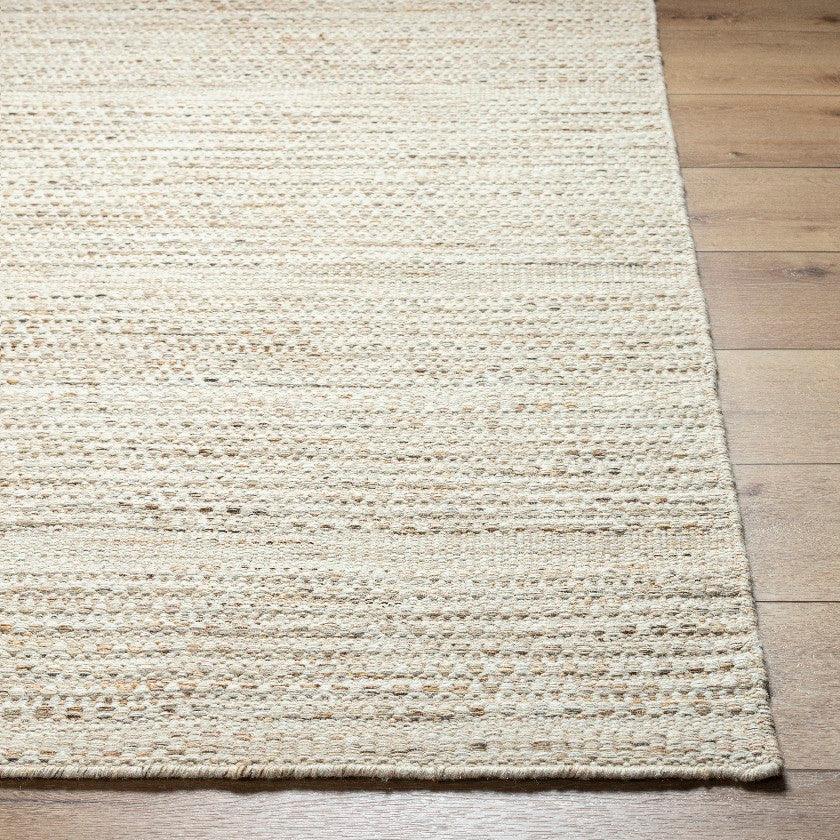 Christofer Solid and Border Light Beige Area Rug