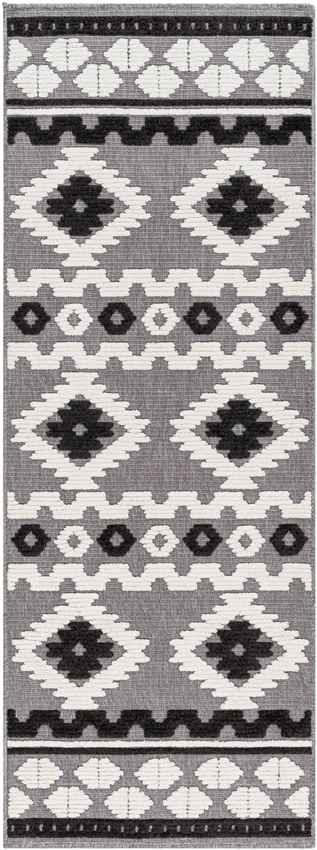 Cincinnati Rustic Black Washable Area Rug