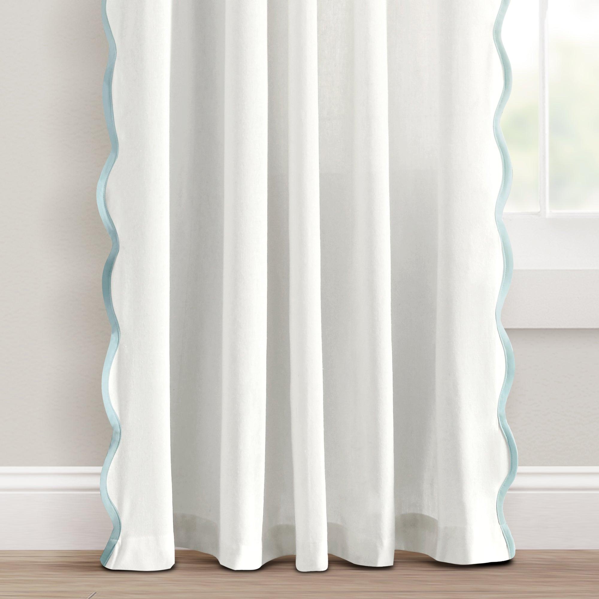 Coastal Chic Scallop Edge Window Curtain Panel Set