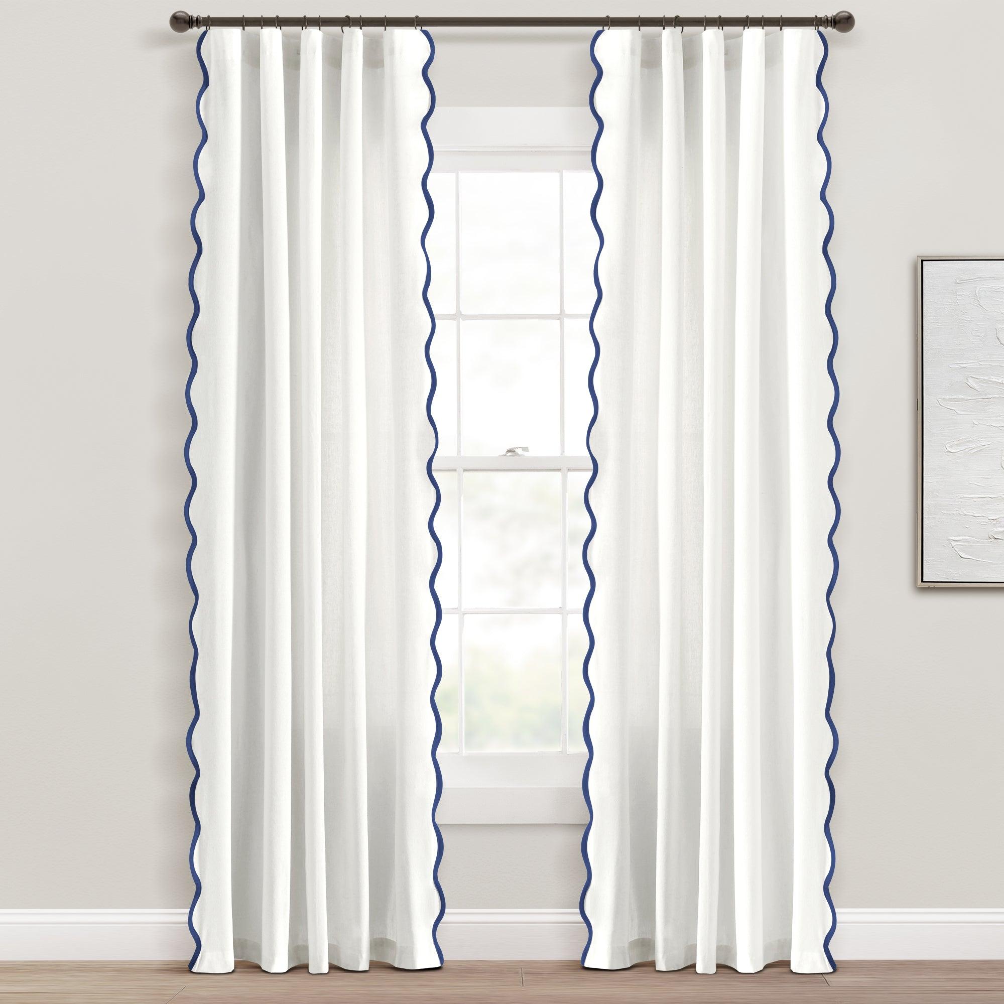 Coastal Chic Scallop Edge Window Curtain Panel Set