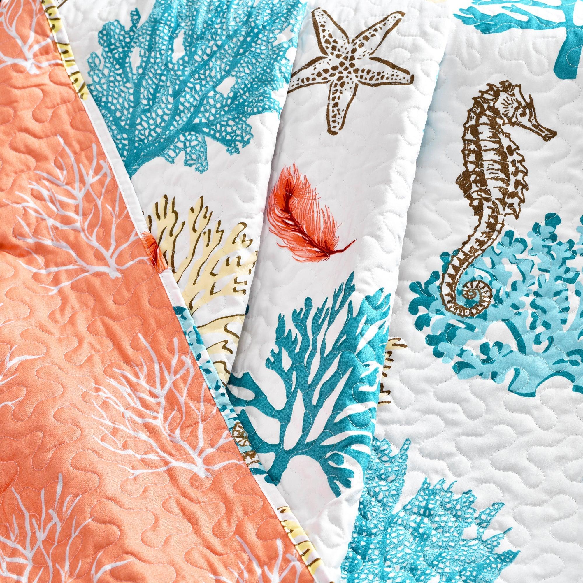 Coastal Reef Feather Throw